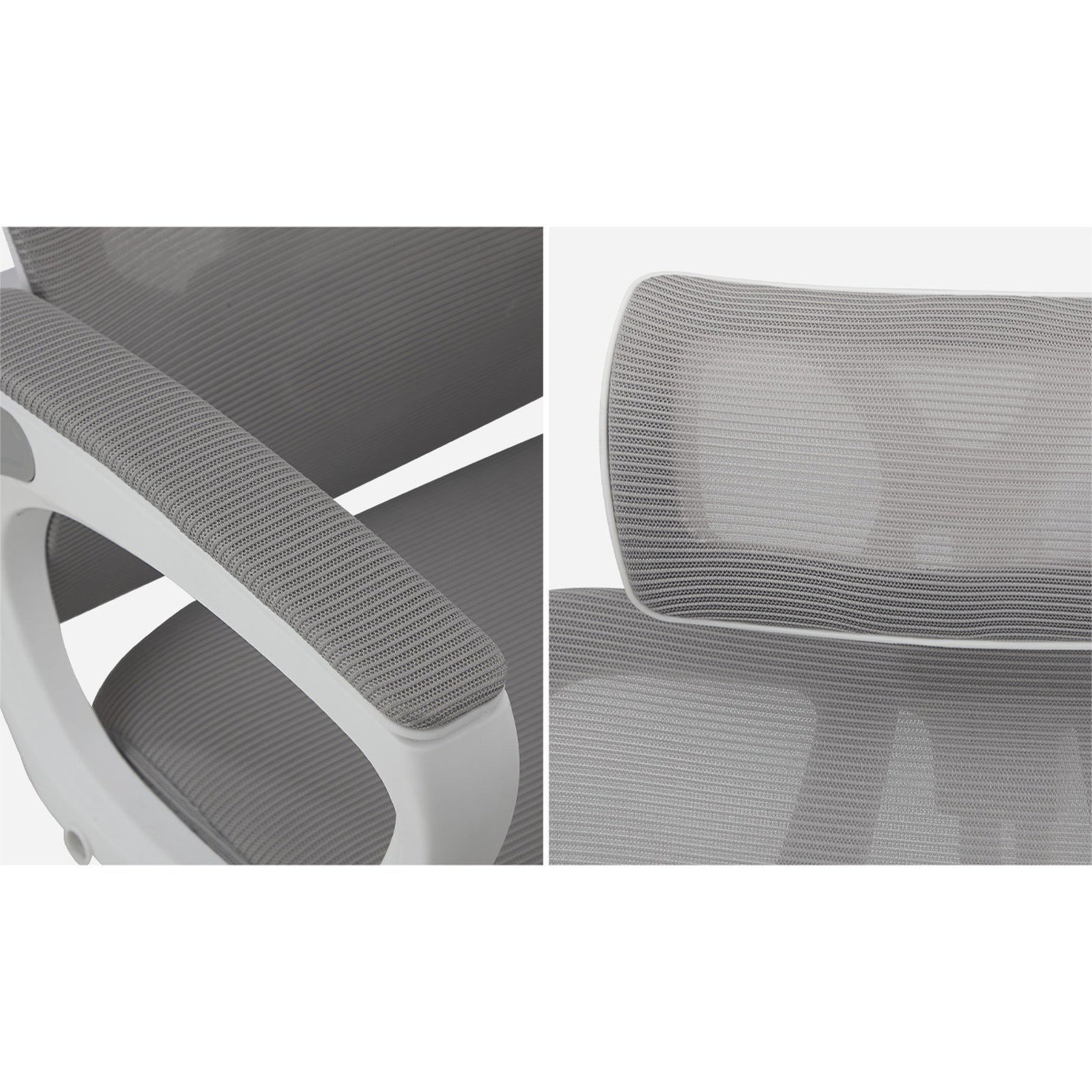 Oikiture Mesh Office Chair Adjustable Lumbar Support Reclining Footrest White - Sunyee