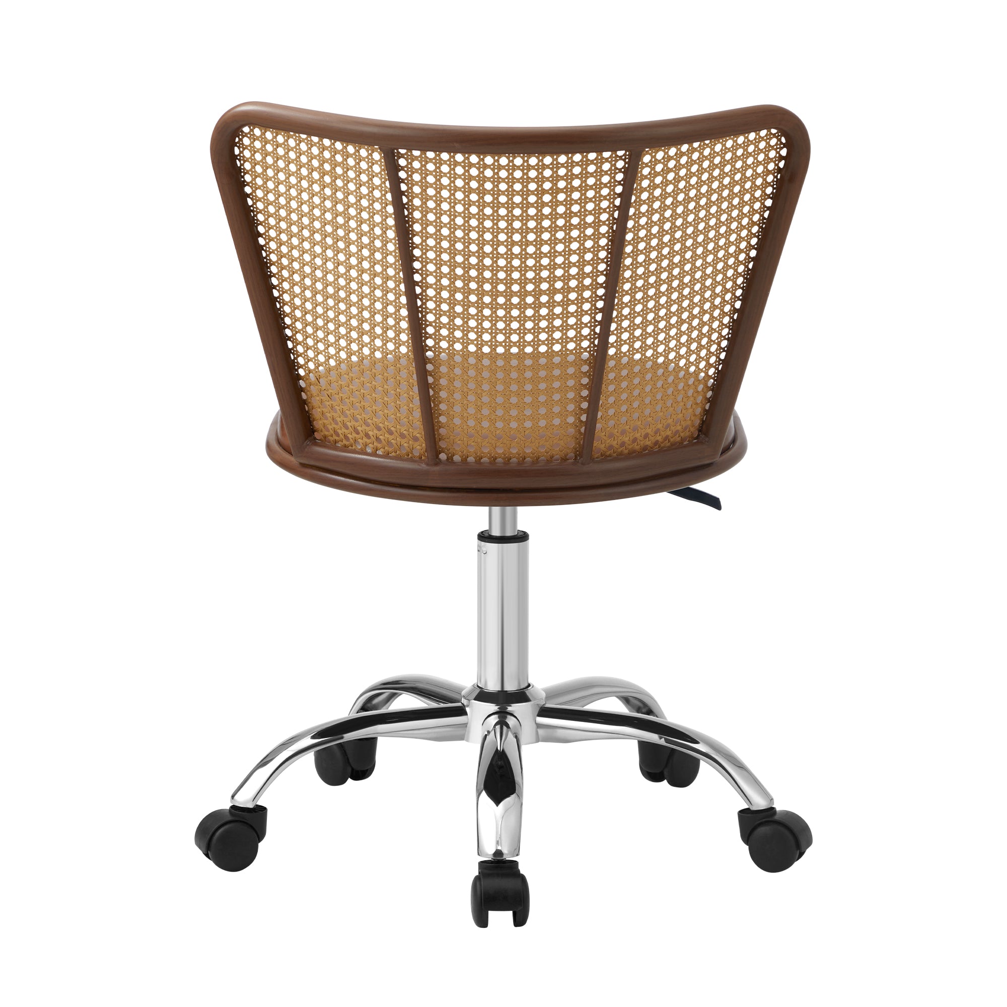 Oikiture Office Chair Executive Rattan Computer Chairs PU Leather Seat Brown - Sunyee