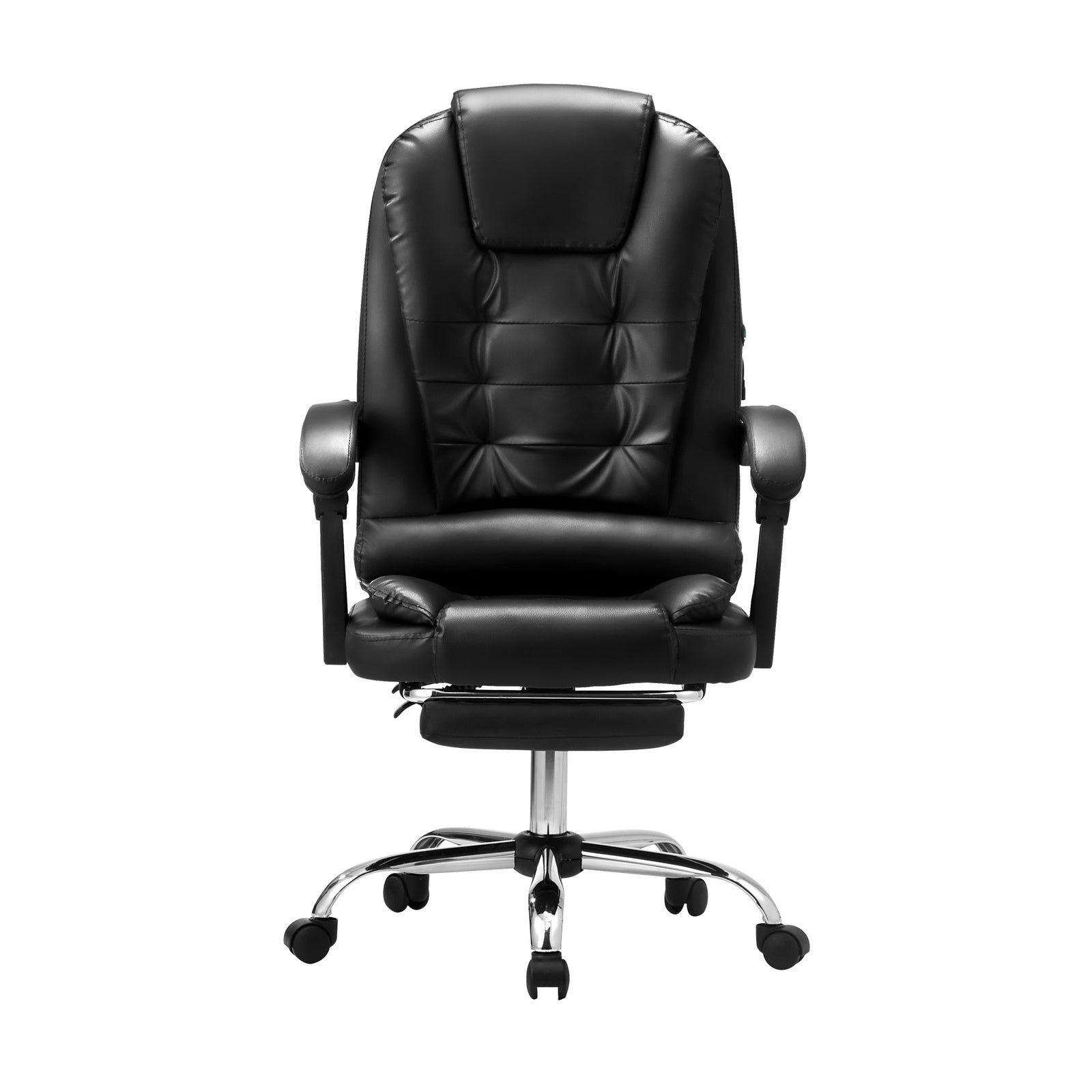 Oikiture Massage Office Chair Executive Gaming Racing Chairs PU w/Footrest Black - Sunyee