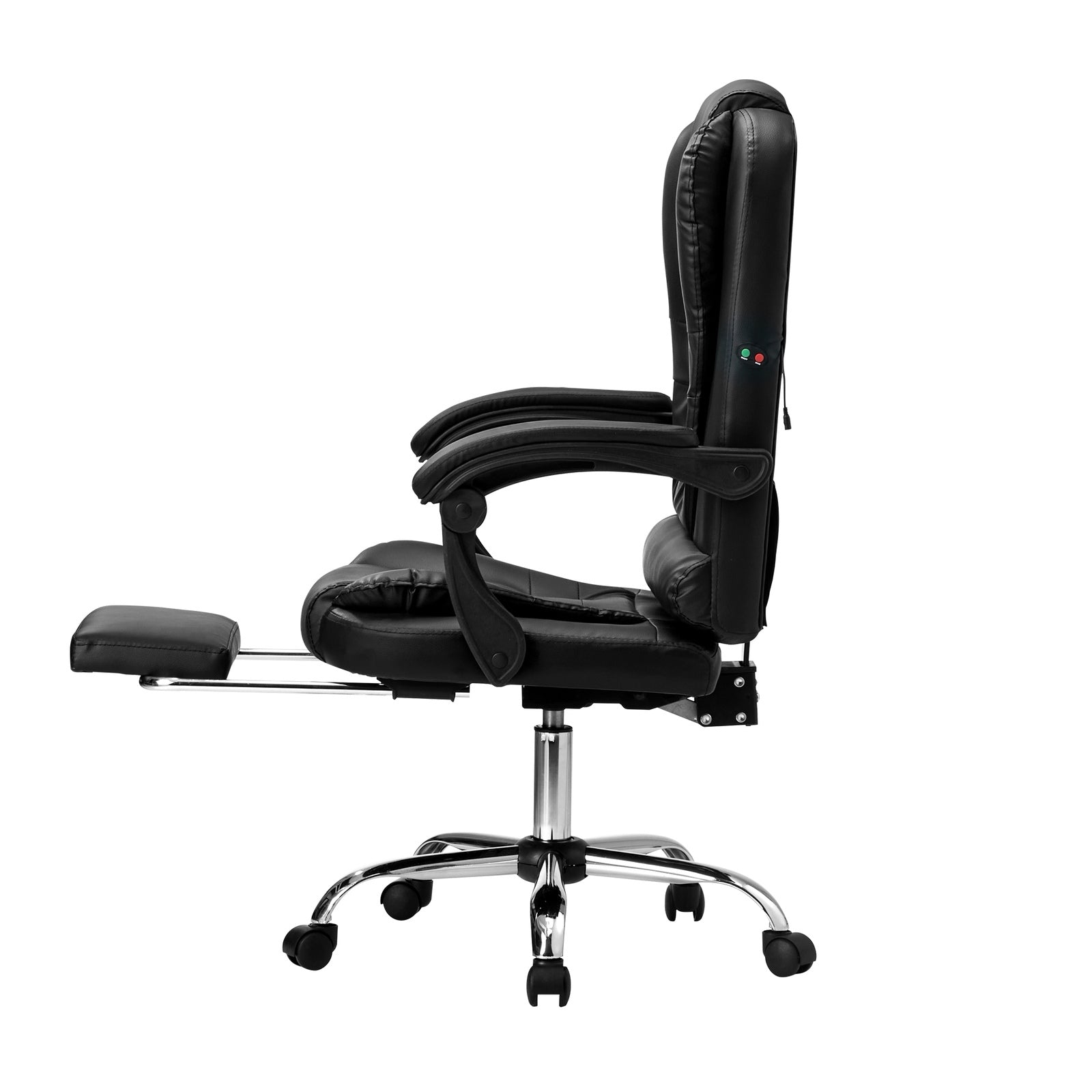 Oikiture Massage Office Chair Executive Gaming Racing Chairs PU w/Footrest Black - Sunyee
