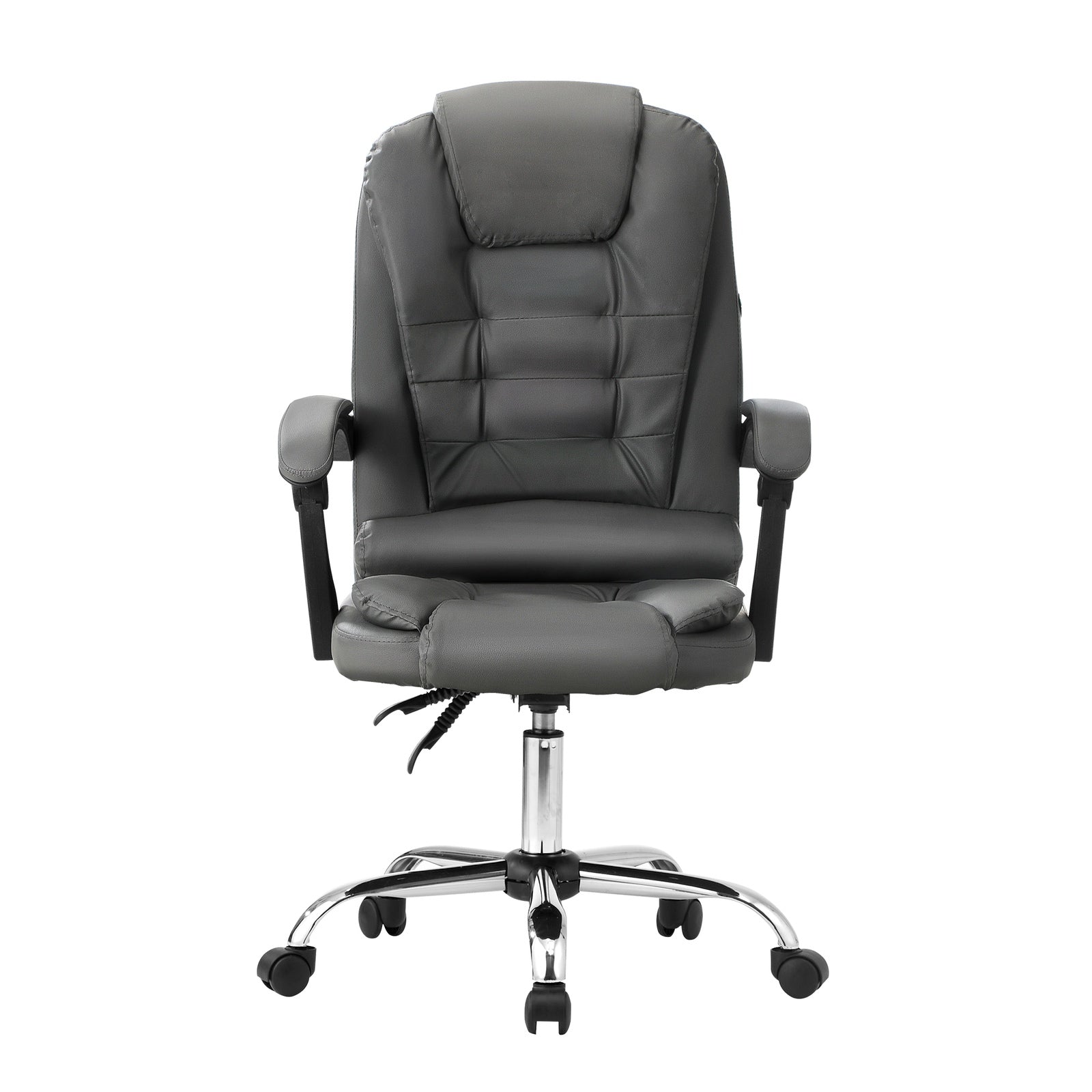 Oikiture Massage Office Chair Executive Gaming Racing Chairs PU Leather Grey - Sunyee
