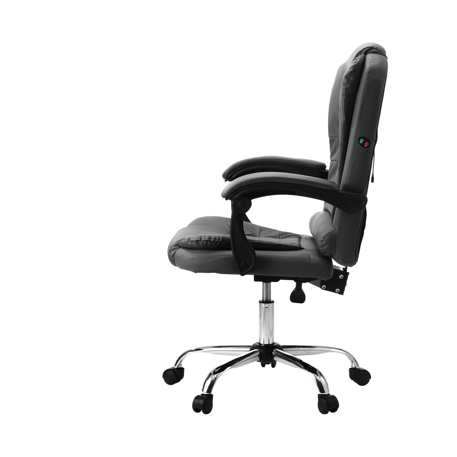 Oikiture Massage Office Chair Executive Gaming Racing Chairs PU Leather Grey - Sunyee