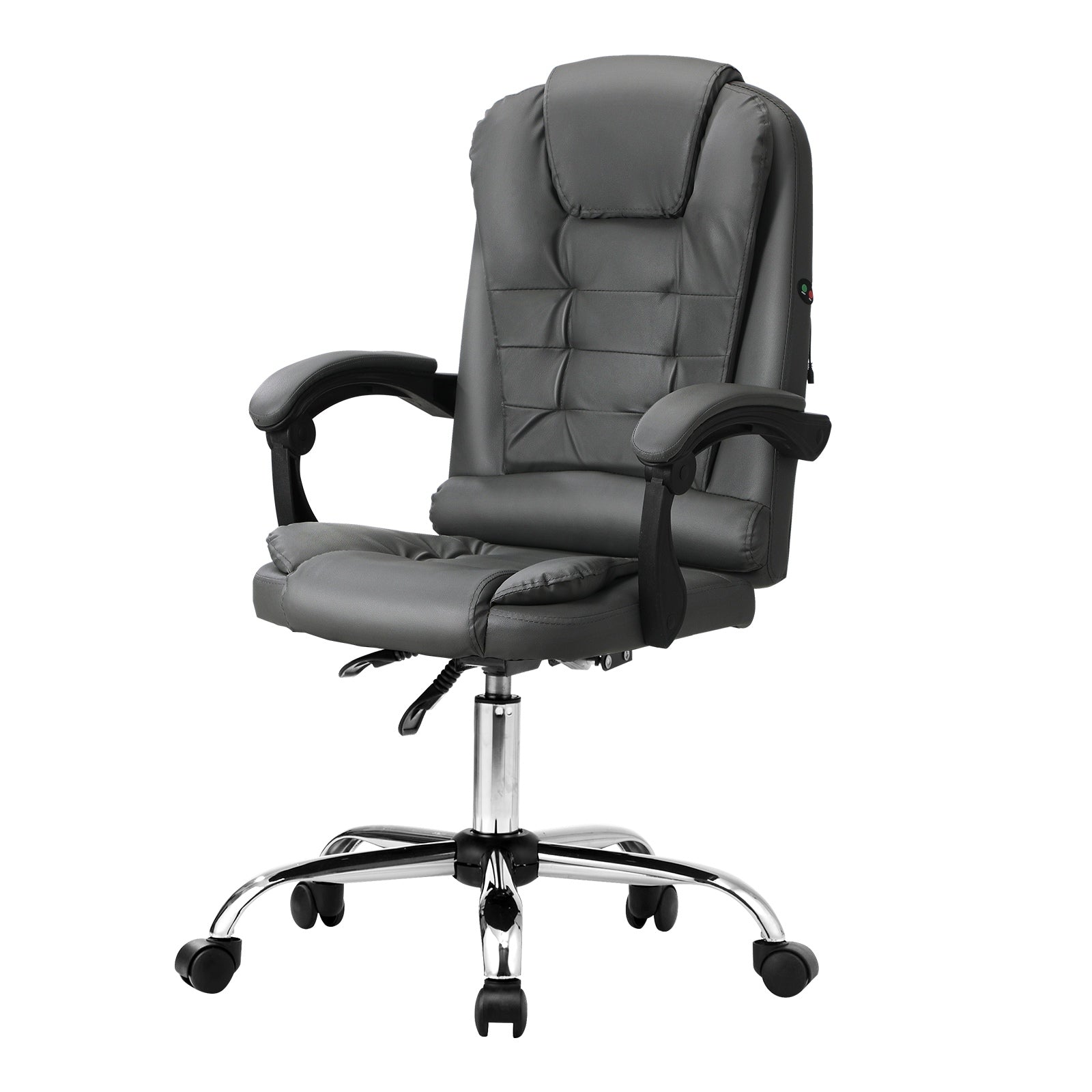 Oikiture Massage Office Chair Executive Gaming Racing Chairs PU Leather Grey - Sunyee
