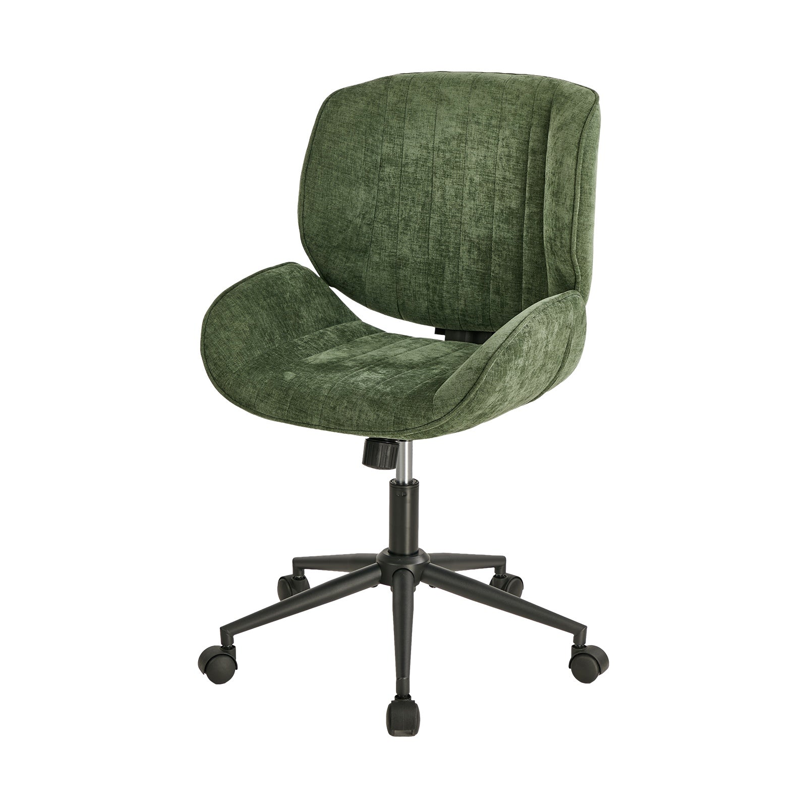 Oikiture Armless Office Chair Mid Back Swivel Gaming Desk Chair w/ Wheels Green