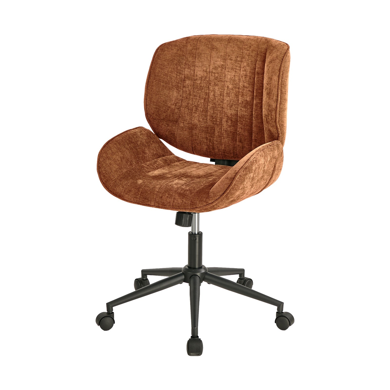 Oikiture Armless Office Chair Mid Back Swivel Gaming Desk Chair w/ Wheels Orange