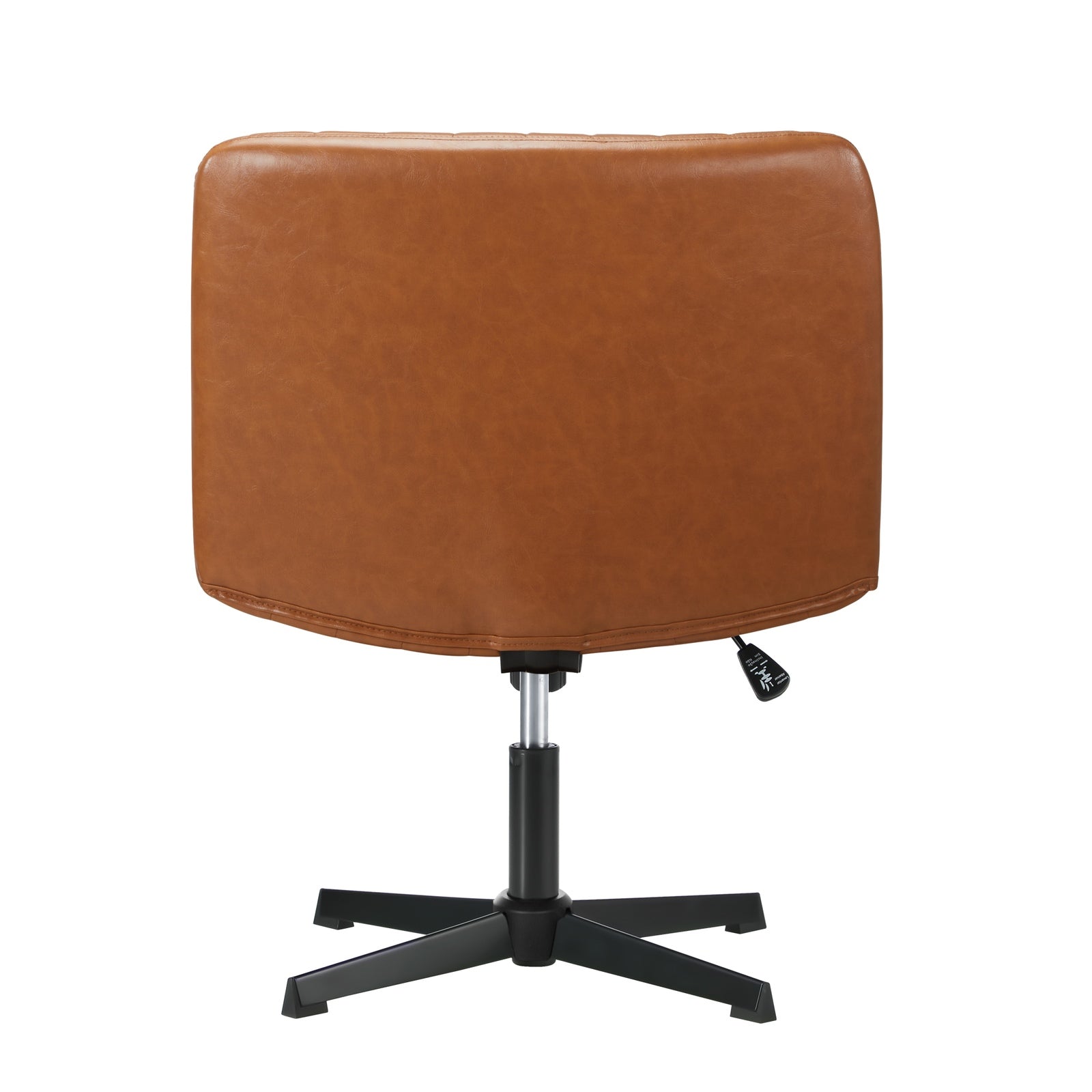 Oikiture Mid Back Armless Office Desk Chair Wide Seat PU Leather Brown - Sunyee
