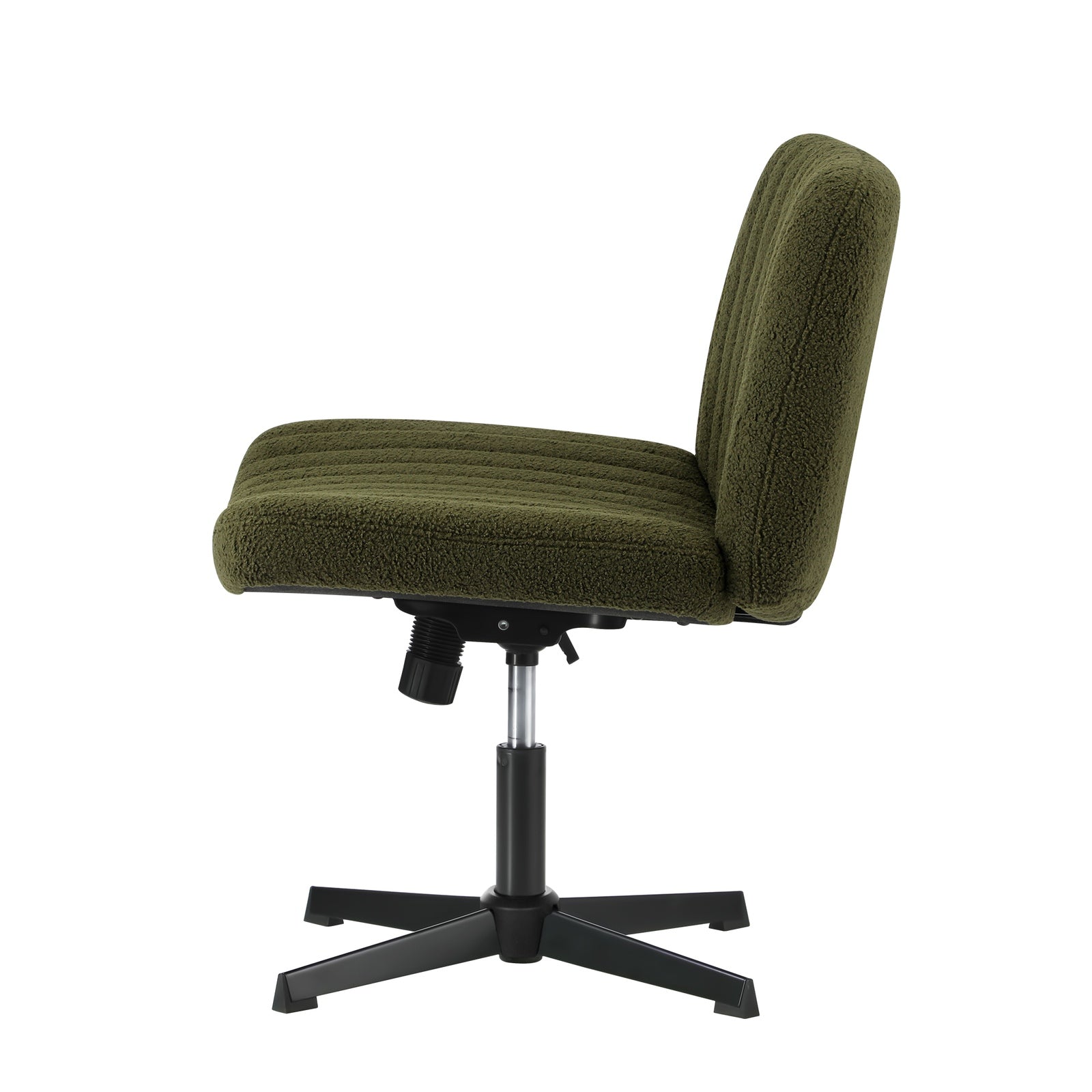 Oikiture Mid Back Armless Office Desk Chair Wide Seat Sherpa Green - Sunyee