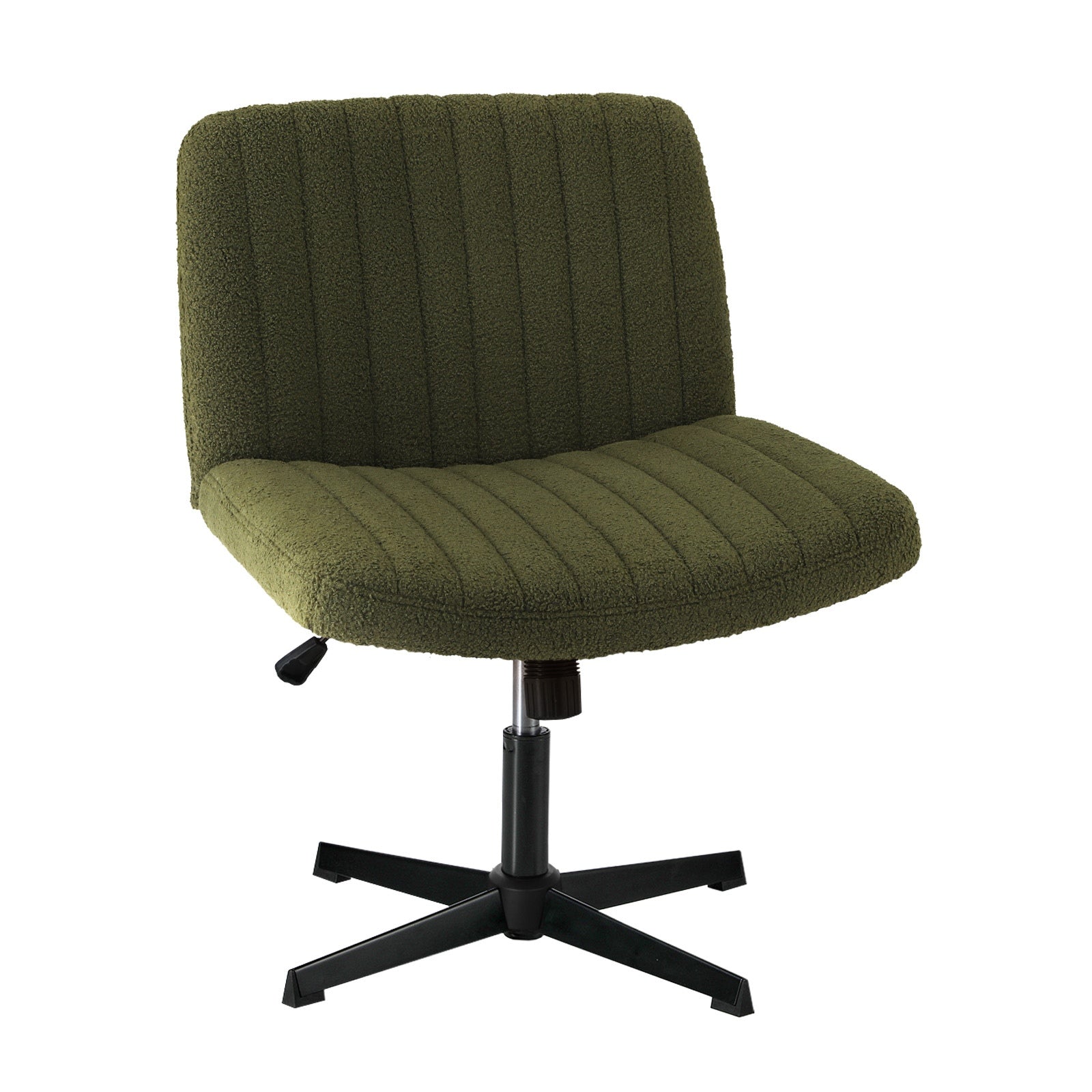 Oikiture Mid Back Armless Office Desk Chair Wide Seat Sherpa Green - Sunyee
