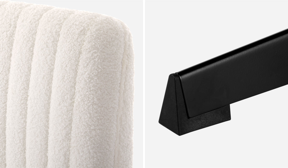 Oikiture Mid Back Armless Office Desk Chair Wide Seat Sherpa White - Sunyee