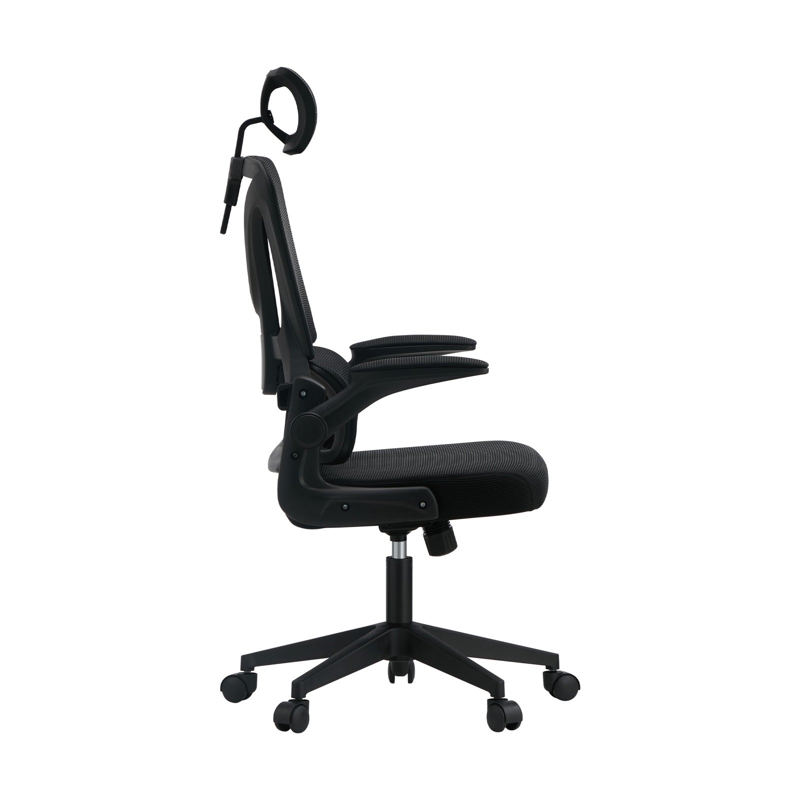 Oikiture Mesh Office Chair Adjustable Lumbar Support Reclining D-Shape Black - Sunyee