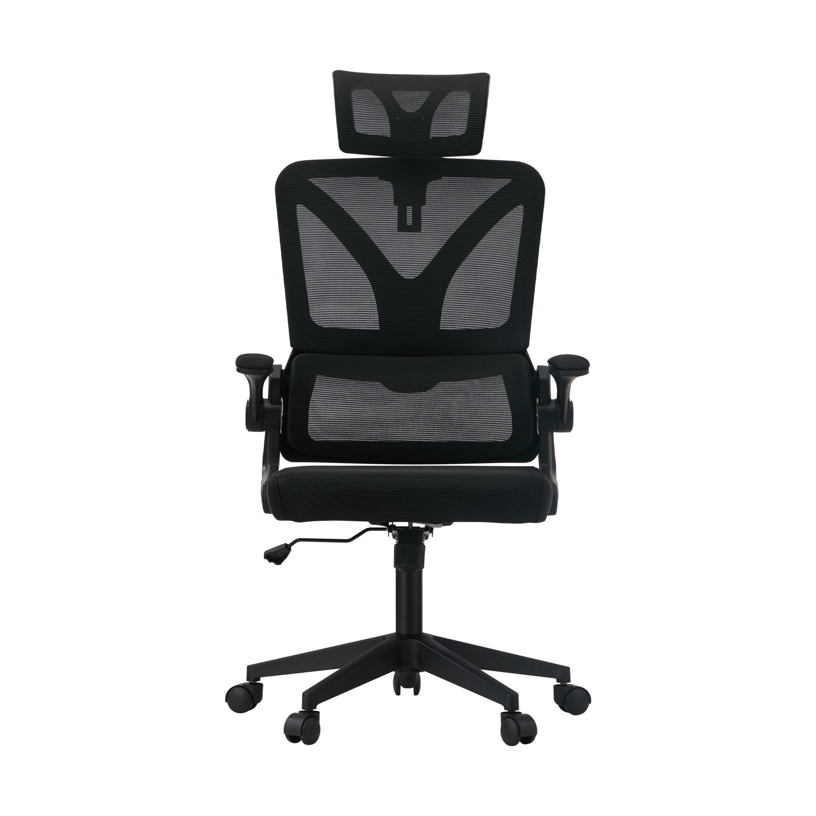 Oikiture Mesh Office Chair Adjustable Lumbar Support Reclining D-Shape Black - Sunyee