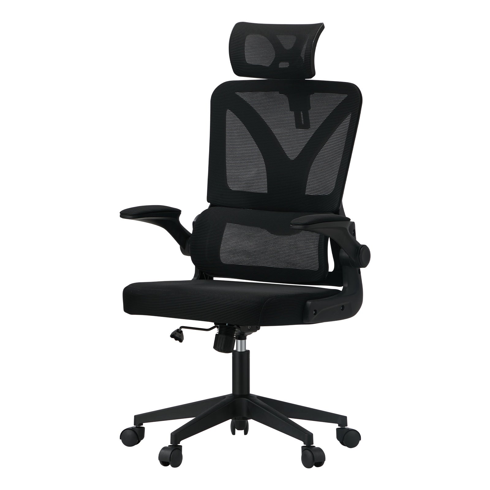 Oikiture Mesh Office Chair Adjustable Lumbar Support Reclining D-Shape Black - Sunyee