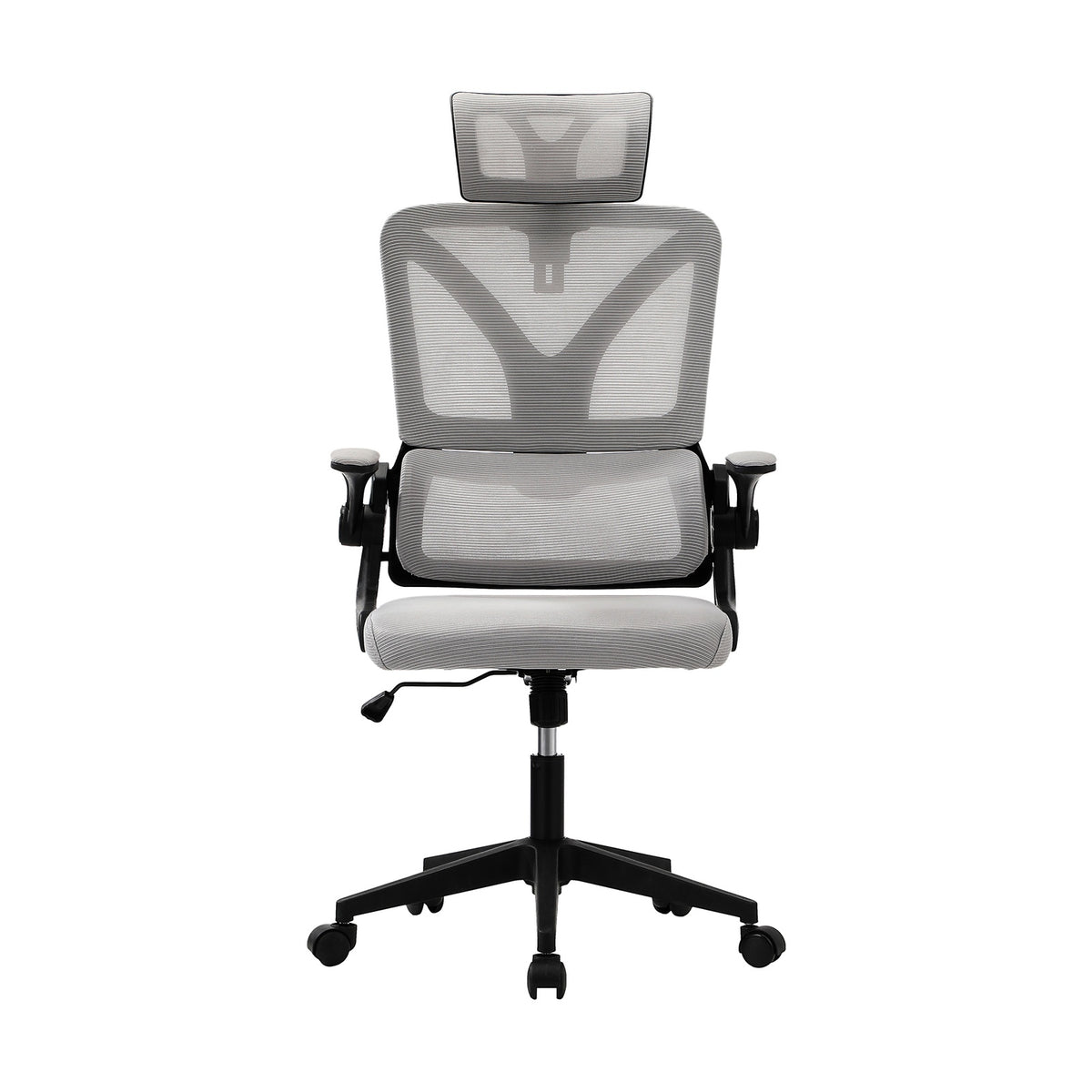 Oikiture Mesh Office Chair Adjustable Lumbar Support Reclining D-Shape BK&GY - Sunyee