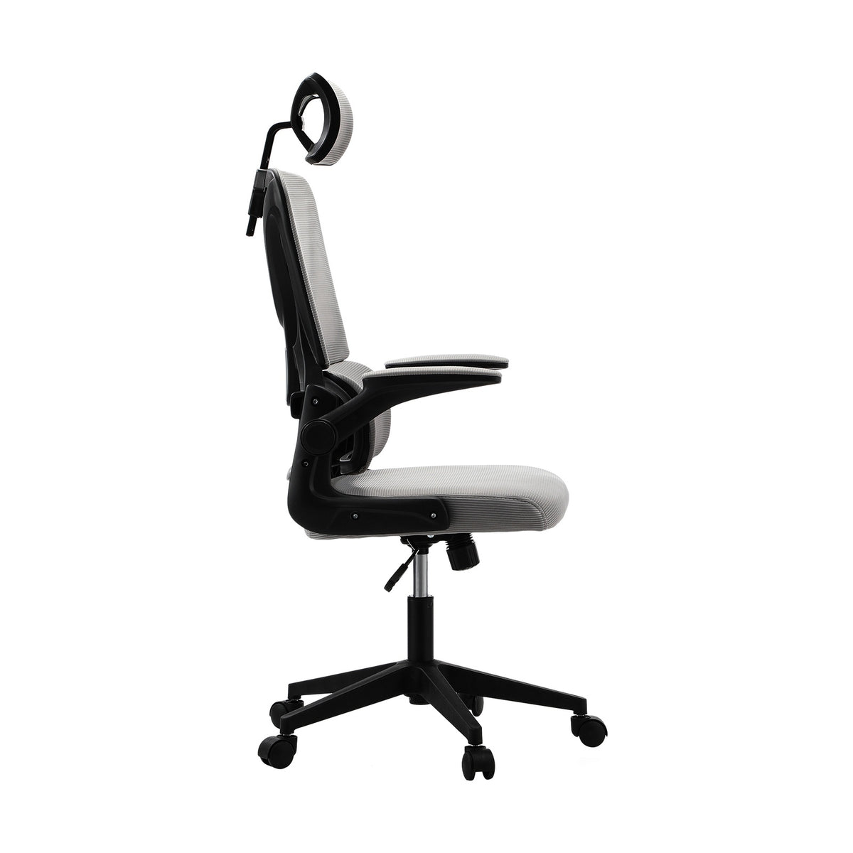 Oikiture Mesh Office Chair Adjustable Lumbar Support Reclining D-Shape BK&GY - Sunyee
