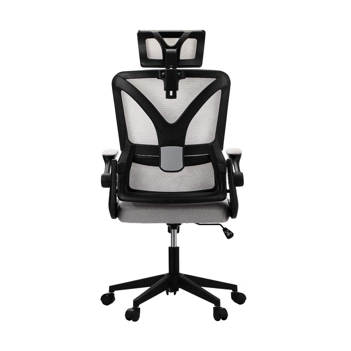 Oikiture Mesh Office Chair Adjustable Lumbar Support Reclining D-Shape BK&GY - Sunyee