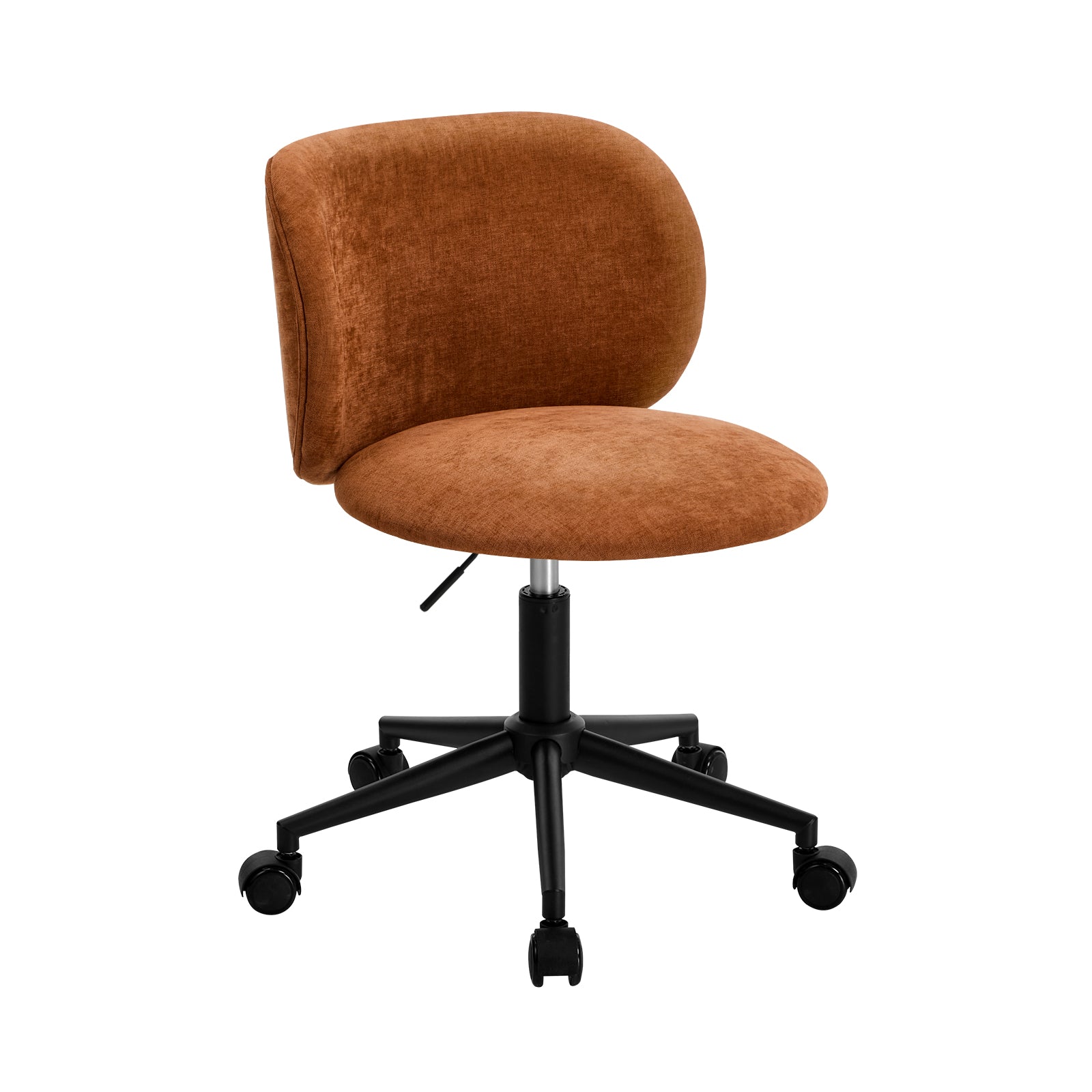 Oikiture Office Chair Armless Mid Back Swivel Ergonomic Chair Wheels Orange - Sunyee