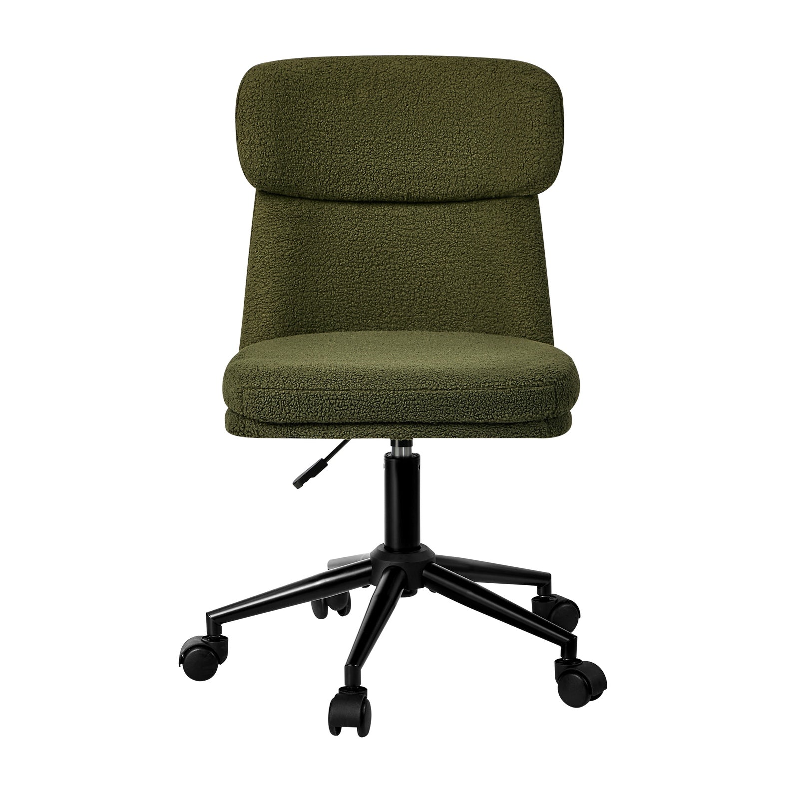 Oikiture Armless Office Chair Mid Back Computer Desk Chair Wheels Fabric Green - Sunyee