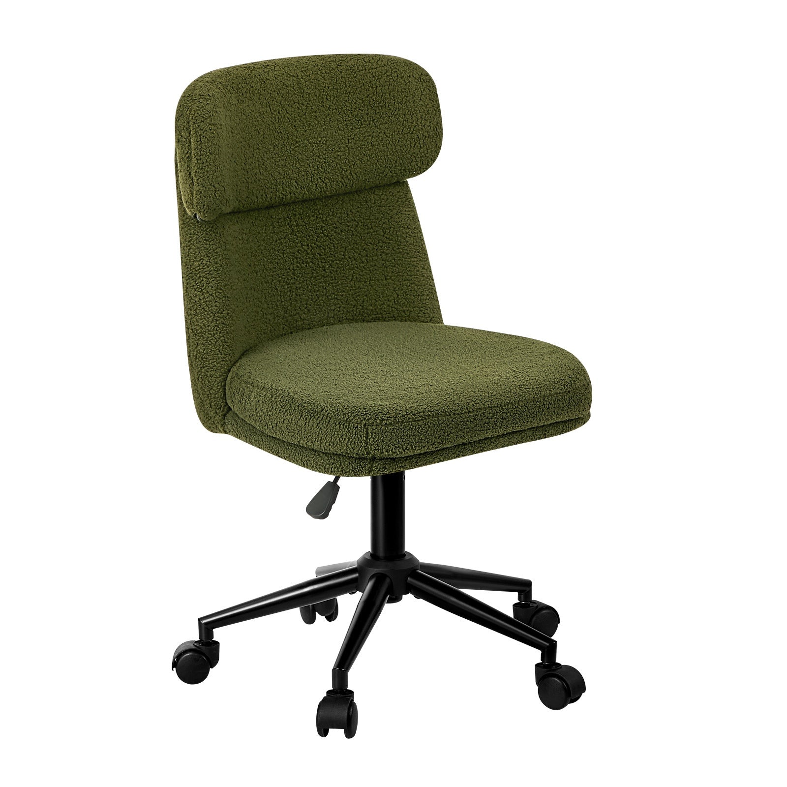 Oikiture Armless Office Chair Mid Back Computer Desk Chair Wheels Fabric Green - Sunyee