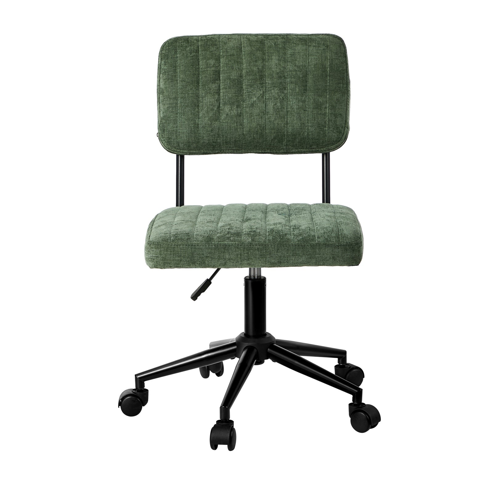 Oikiture Mid Back Armless Office Chair Swivel Computer Seat Polyester Green