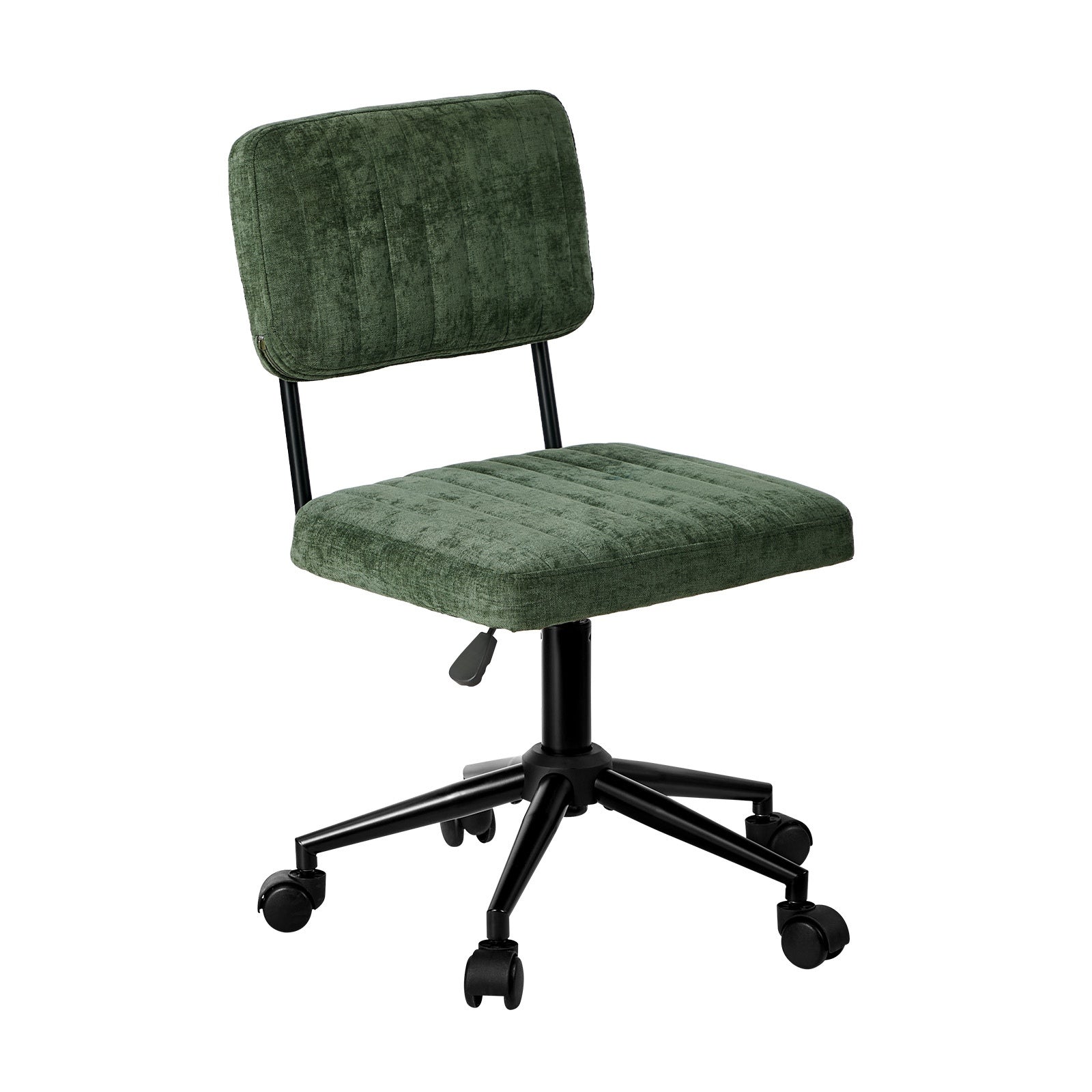 Oikiture Mid Back Armless Office Chair Swivel Computer Seat Polyester Green