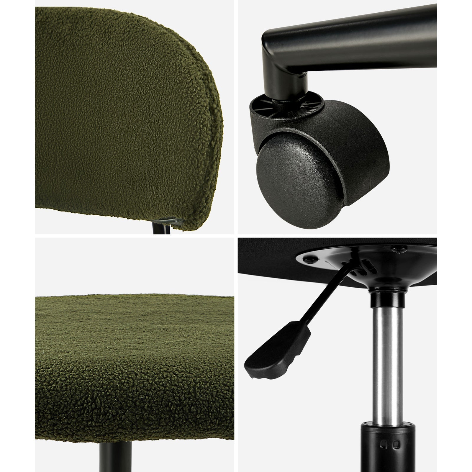 Oikiture Armless Office Chair Mid Back Wide Seat Swivel Home Desk Chair Green - Sunyee