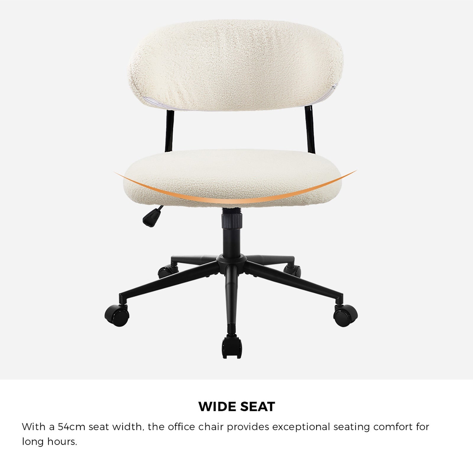 Oikiture Armless Office Chair Mid Back Wide Seat Swivel Home Desk Chair White - Sunyee