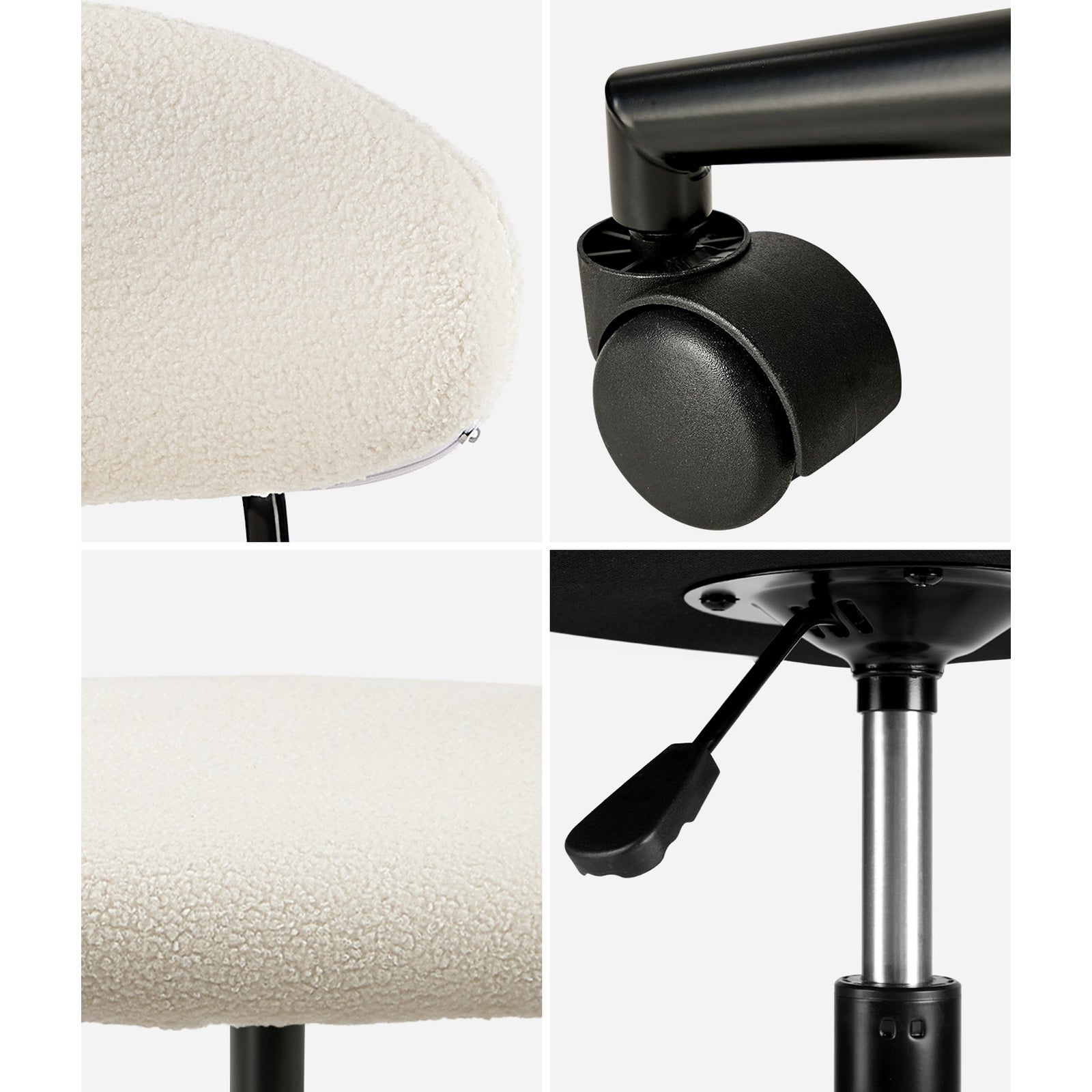 Oikiture Armless Office Chair Mid Back Wide Seat Swivel Home Desk Chair White - Sunyee