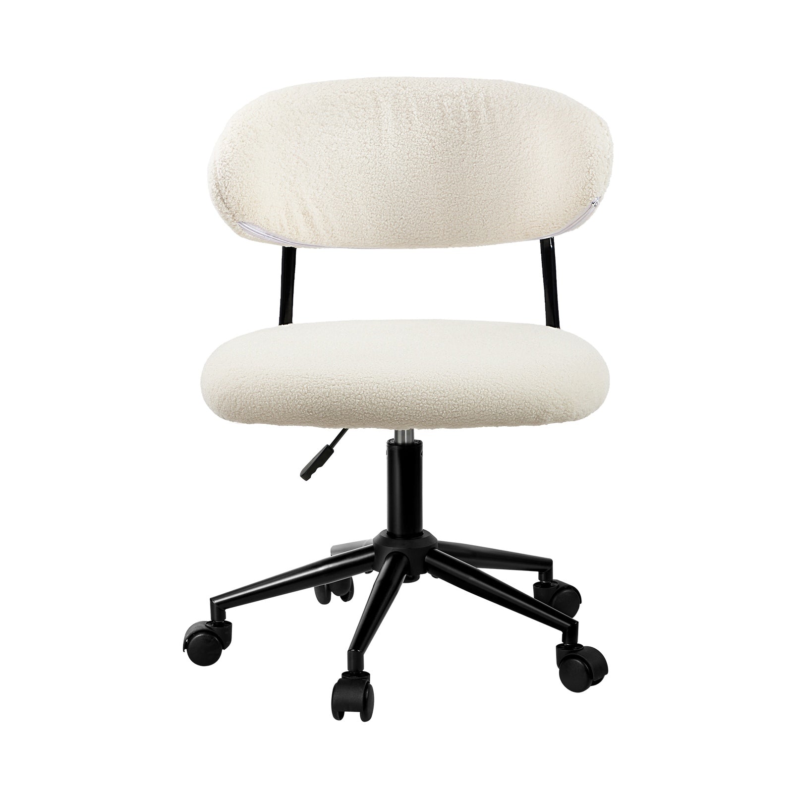 Oikiture Armless Office Chair Mid Back Wide Seat Swivel Home Desk Chair White - Sunyee