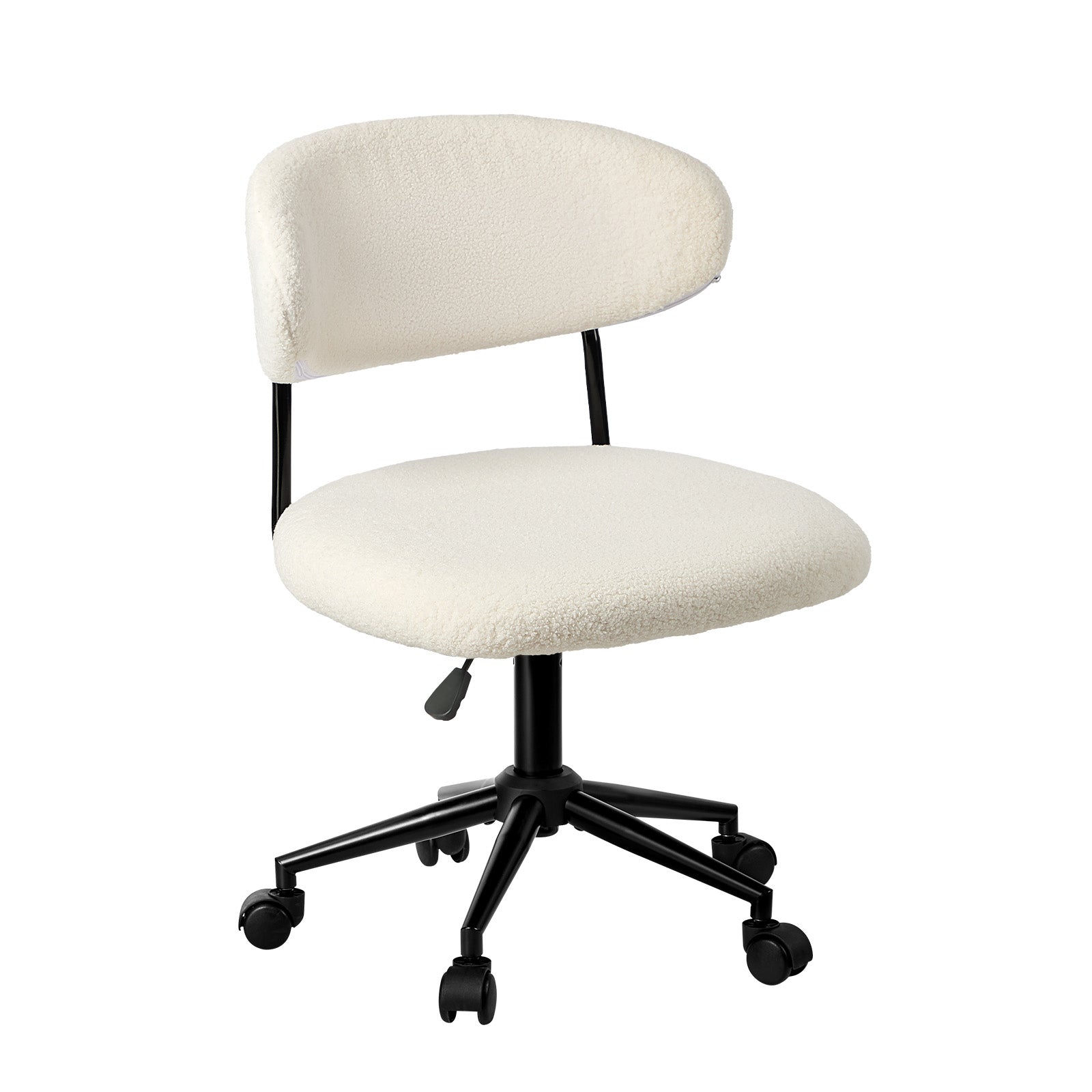 Oikiture Armless Office Chair Mid Back Wide Seat Swivel Home Desk Chair White - Sunyee