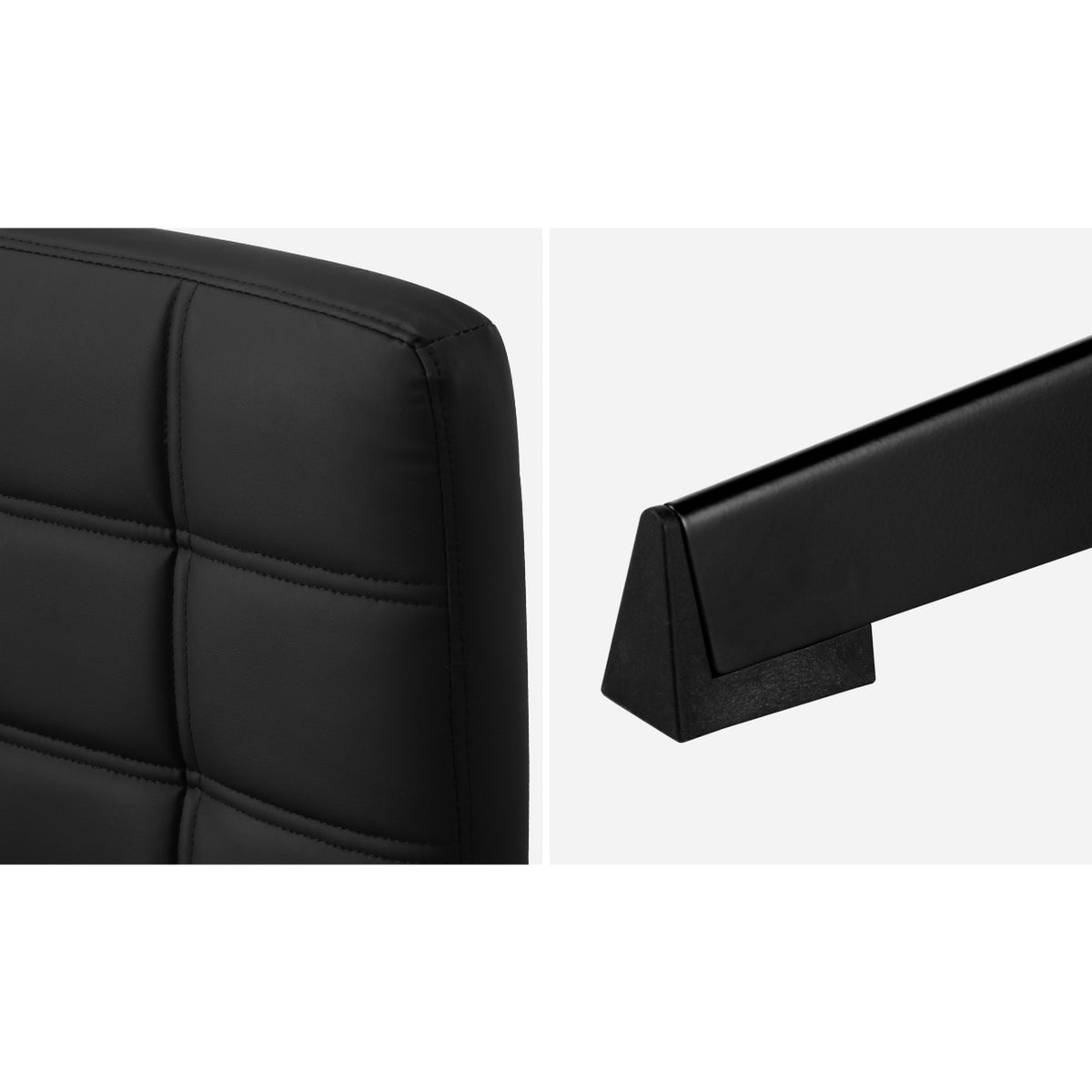 Oikiture Mid Back Armless Office Desk Chair Wide Seat Leather Black No Wheels - Sunyee
