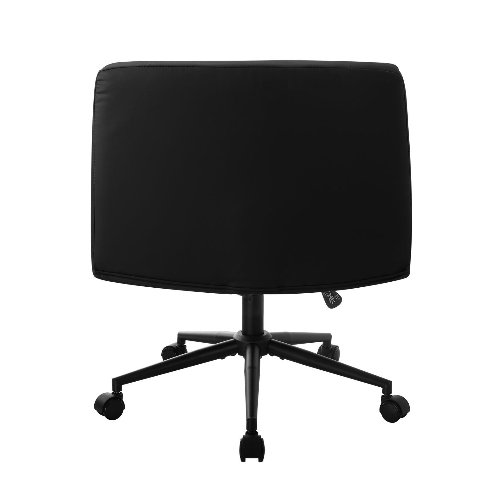 Oikiture Mid Back Armless Office Desk Chair Wide Seat PU Leather Black w/Wheels - Sunyee