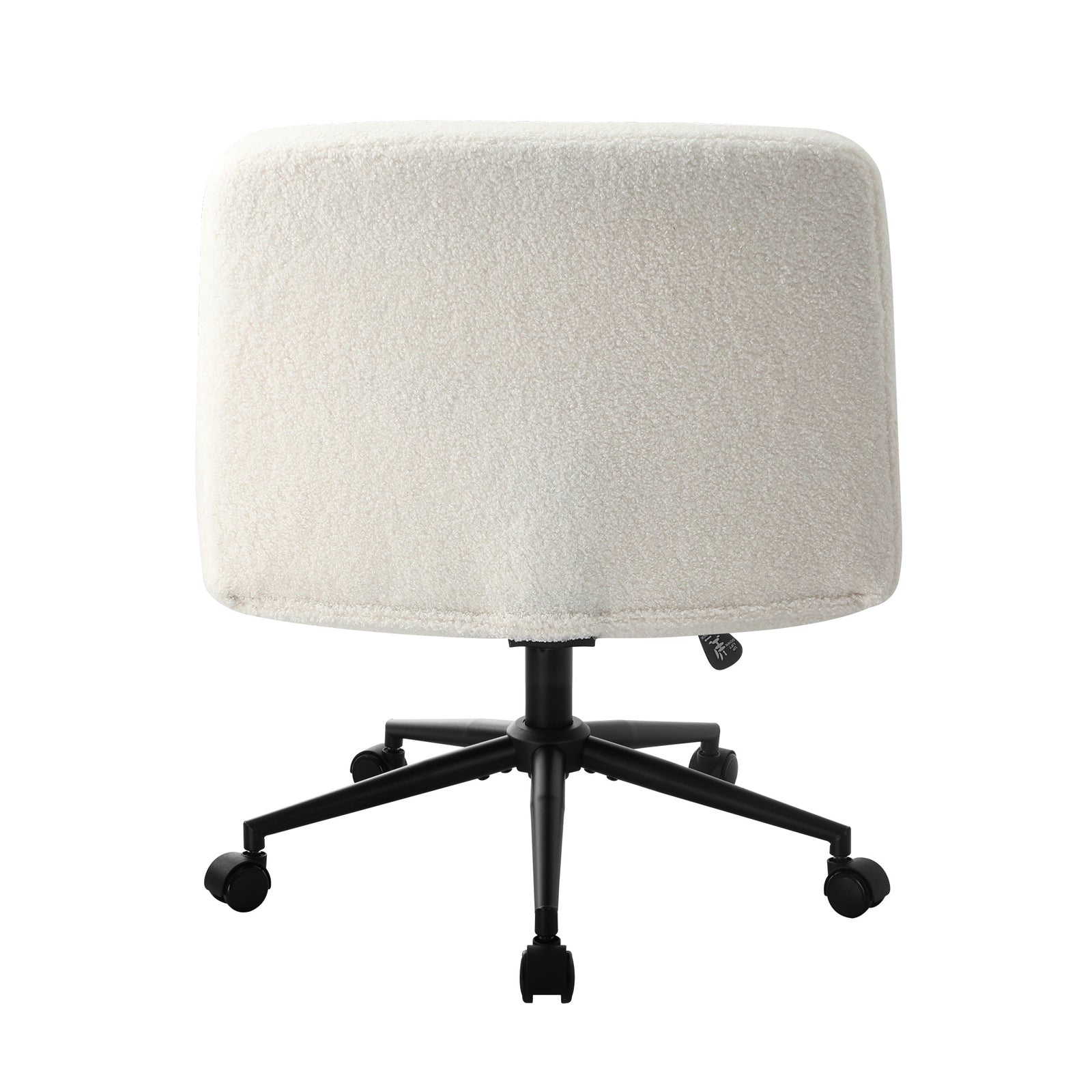 Oikiture Mid Back Armless Office Desk Chair Wide Seat Boucle White with Wheels - Sunyee