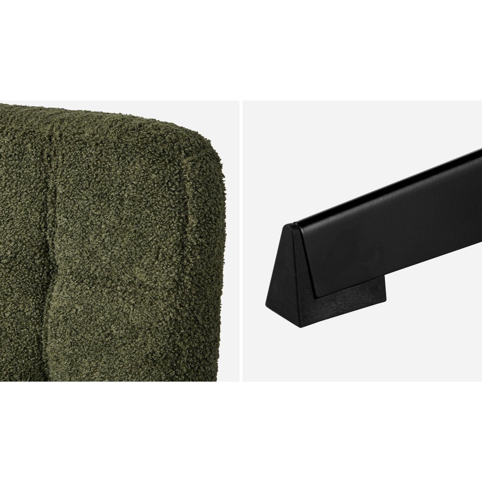 Oikiture Mid Back Armless Office Desk Chair Wide Seat Boucle Green No Wheels - Sunyee