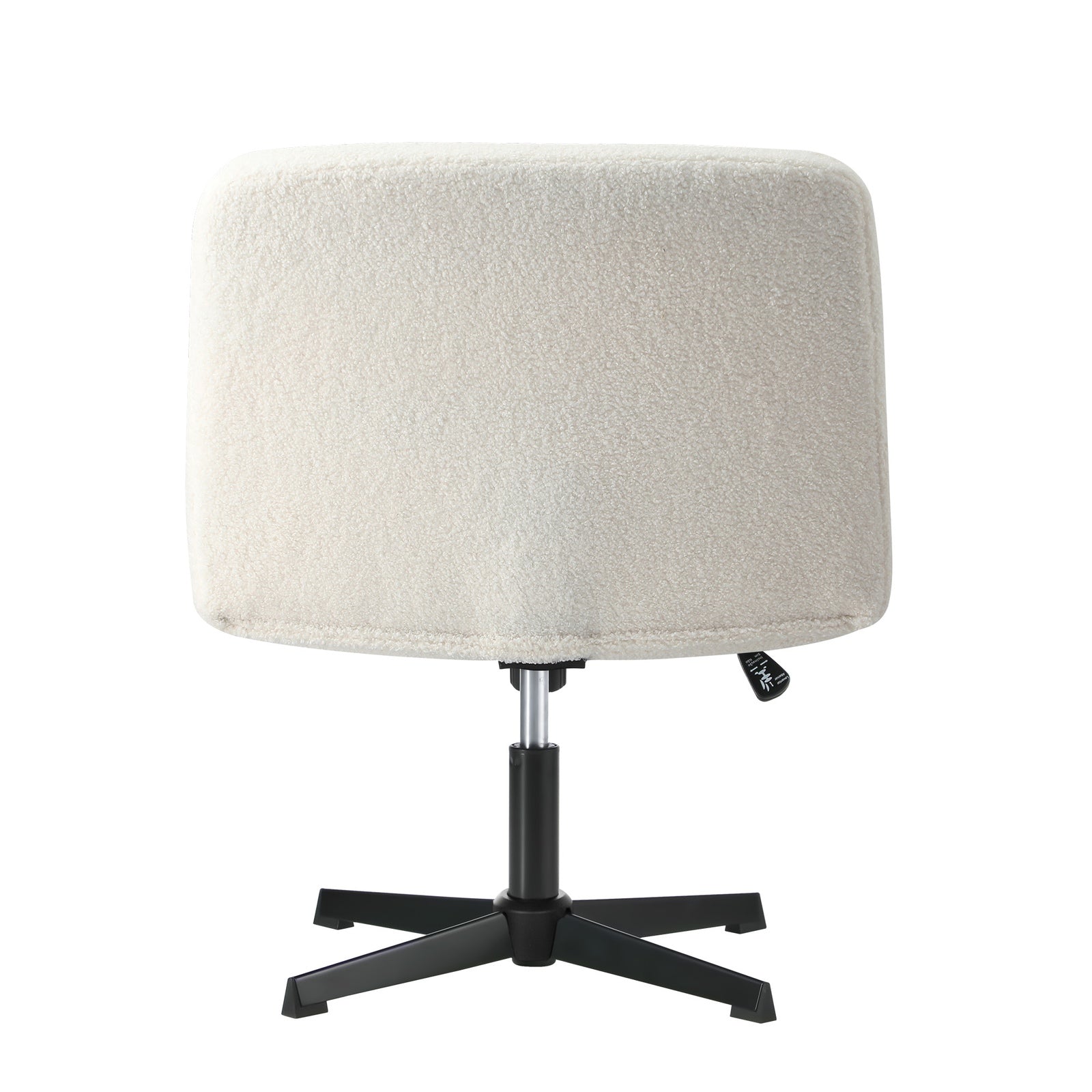 Oikiture Mid Back Armless Office Desk Chair Wide Seat Boucle White No Wheels - Sunyee
