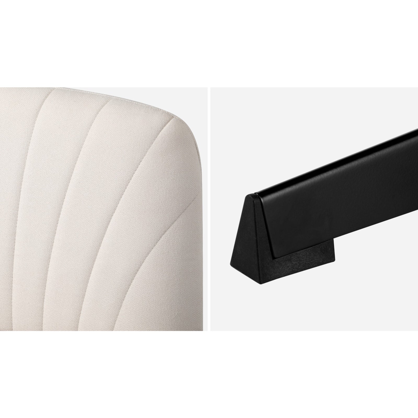 Oikiture Mid Back Armless Office Desk Chair Wide Seat Linen Beige No Wheels - Sunyee