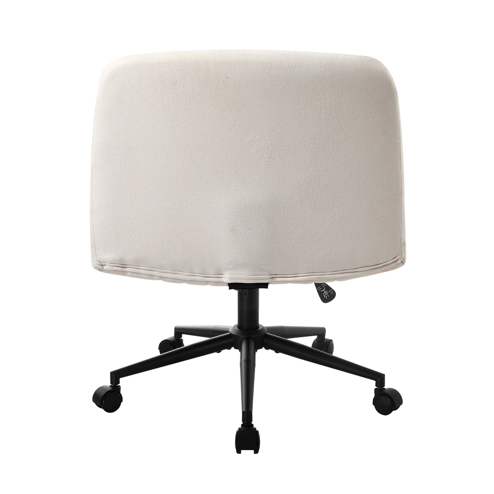 Oikiture Mid Back Armless Office Desk Chair Wide Seat Linen with Wheels Beige - Sunyee