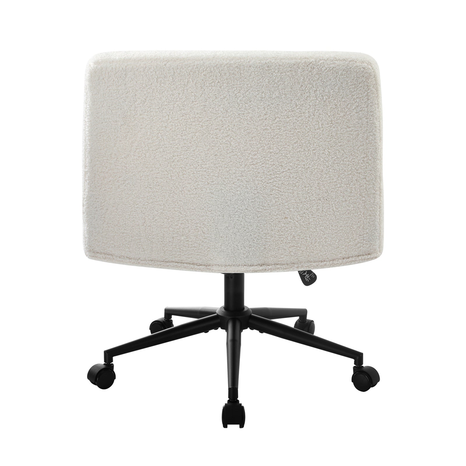 Oikiture Mid Back Armless Office Desk Chair Wide Seat with Wheels Boucle White - Sunyee