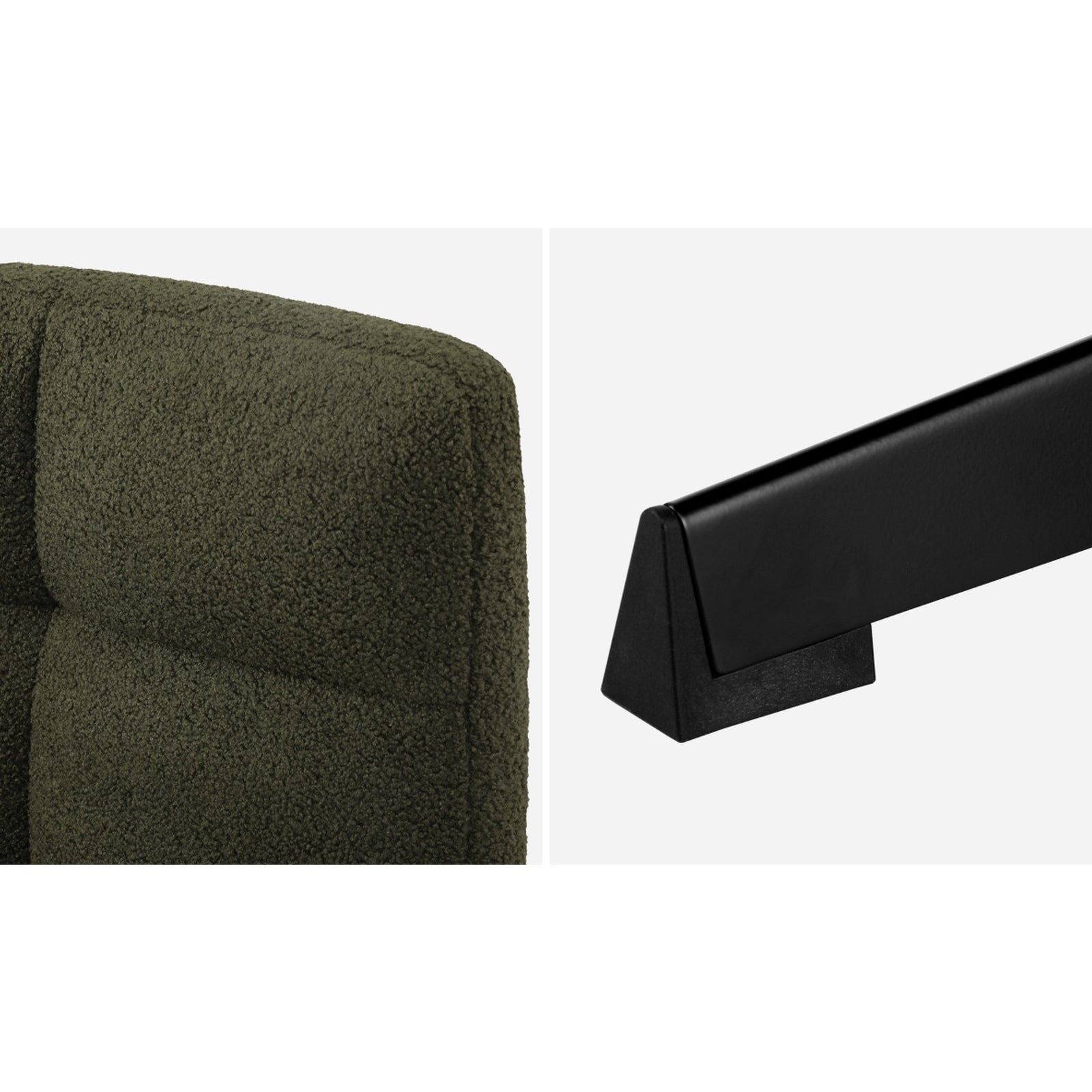 Oikiture Mid Back Armless Office Desk Chair Wide Seat No Wheels Boucle Green - Sunyee