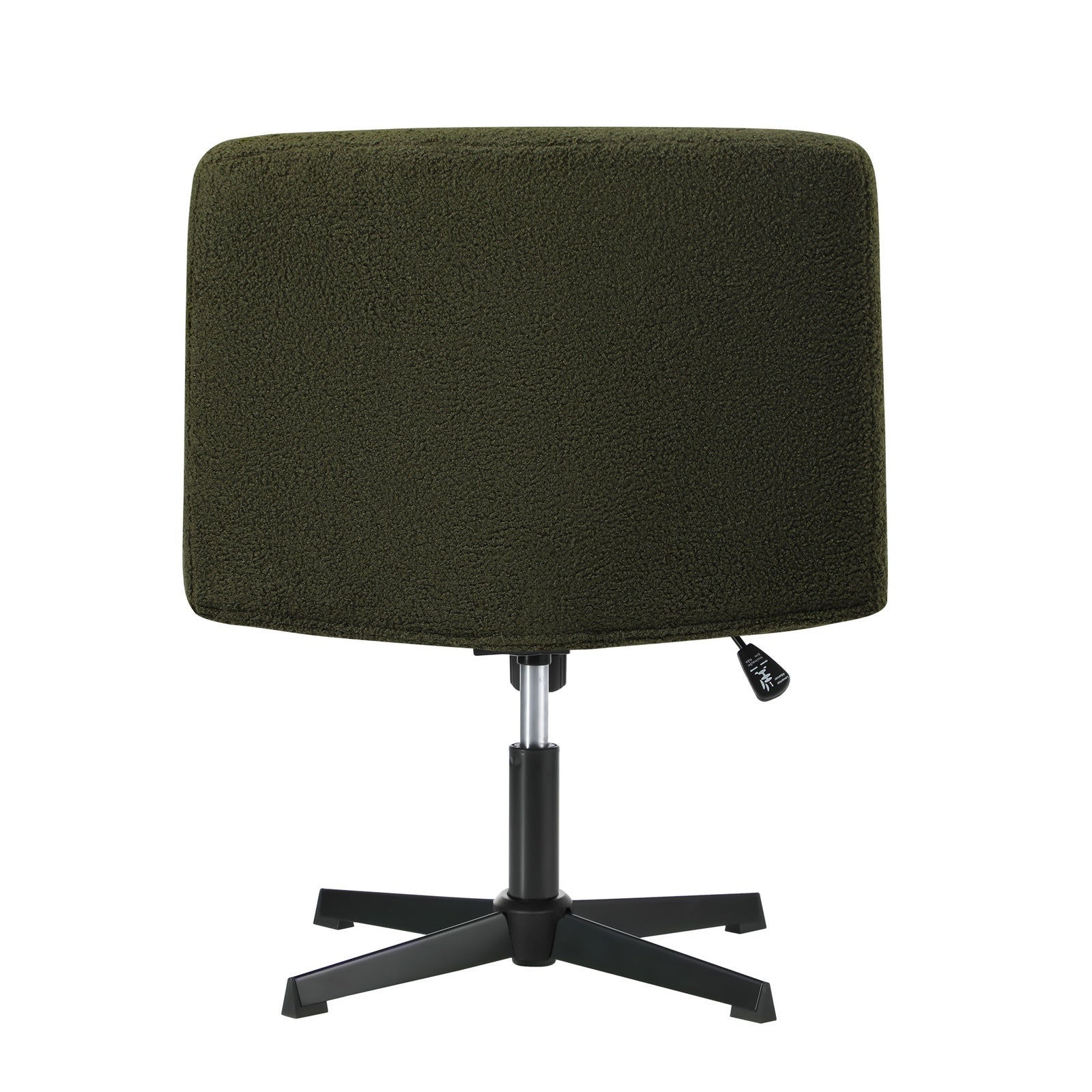 Oikiture Mid Back Armless Office Desk Chair Wide Seat No Wheels Boucle Green - Sunyee