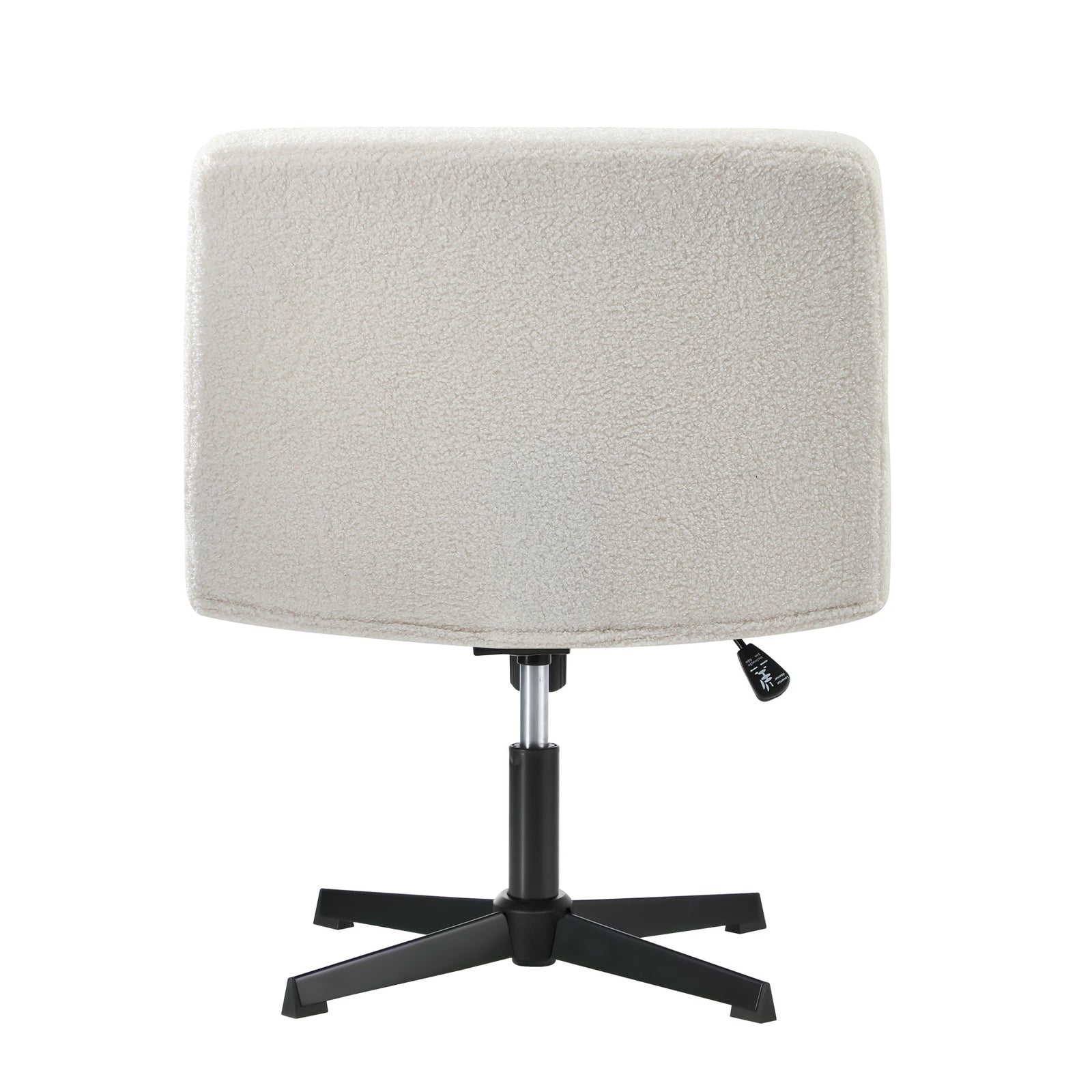 Oikiture Mid Back Armless Office Desk Chair Wide Seat No Wheels Boucle White - Sunyee