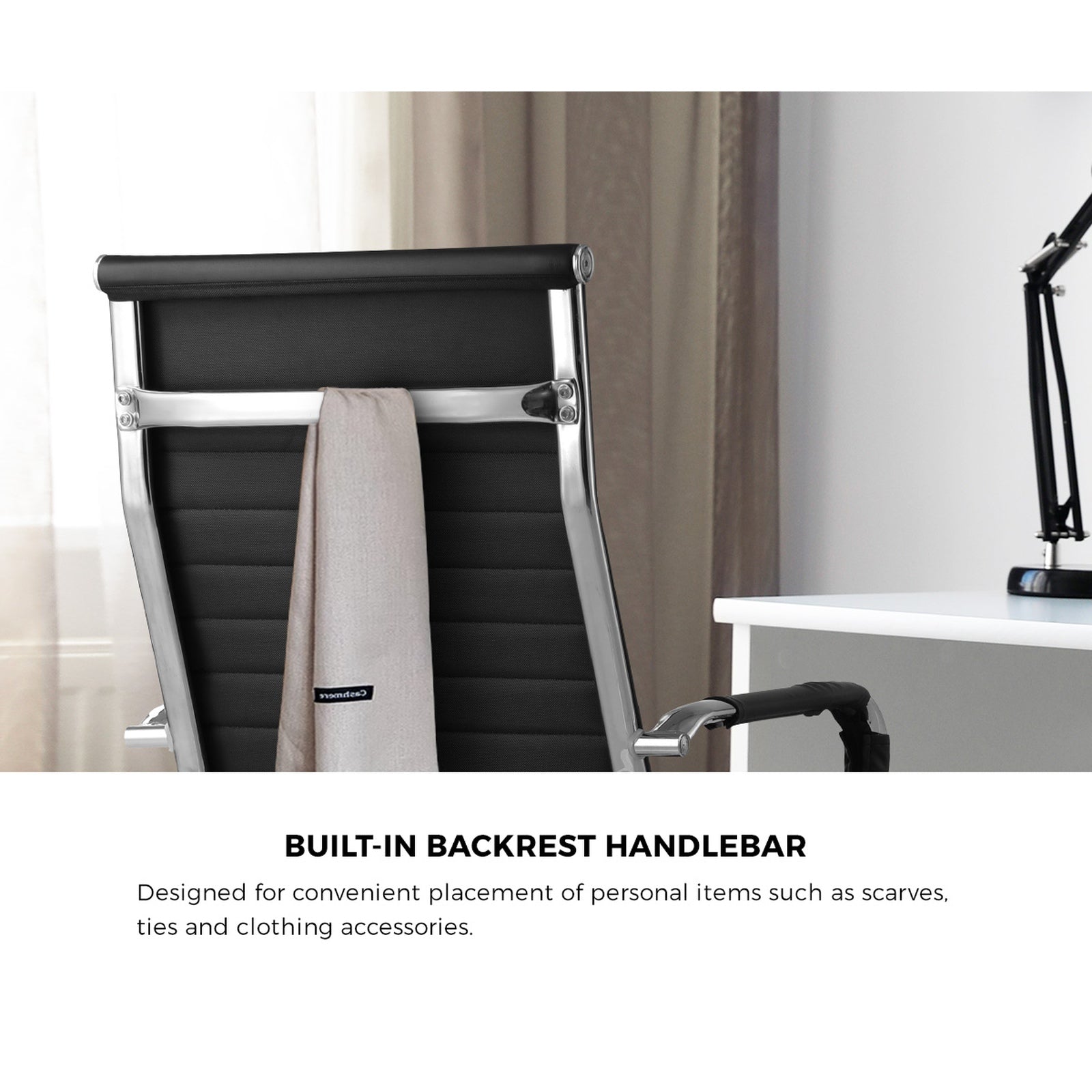 Oikiture Office Chair Executive Swivel Desk Chair High Back Leather Black - Sunyee