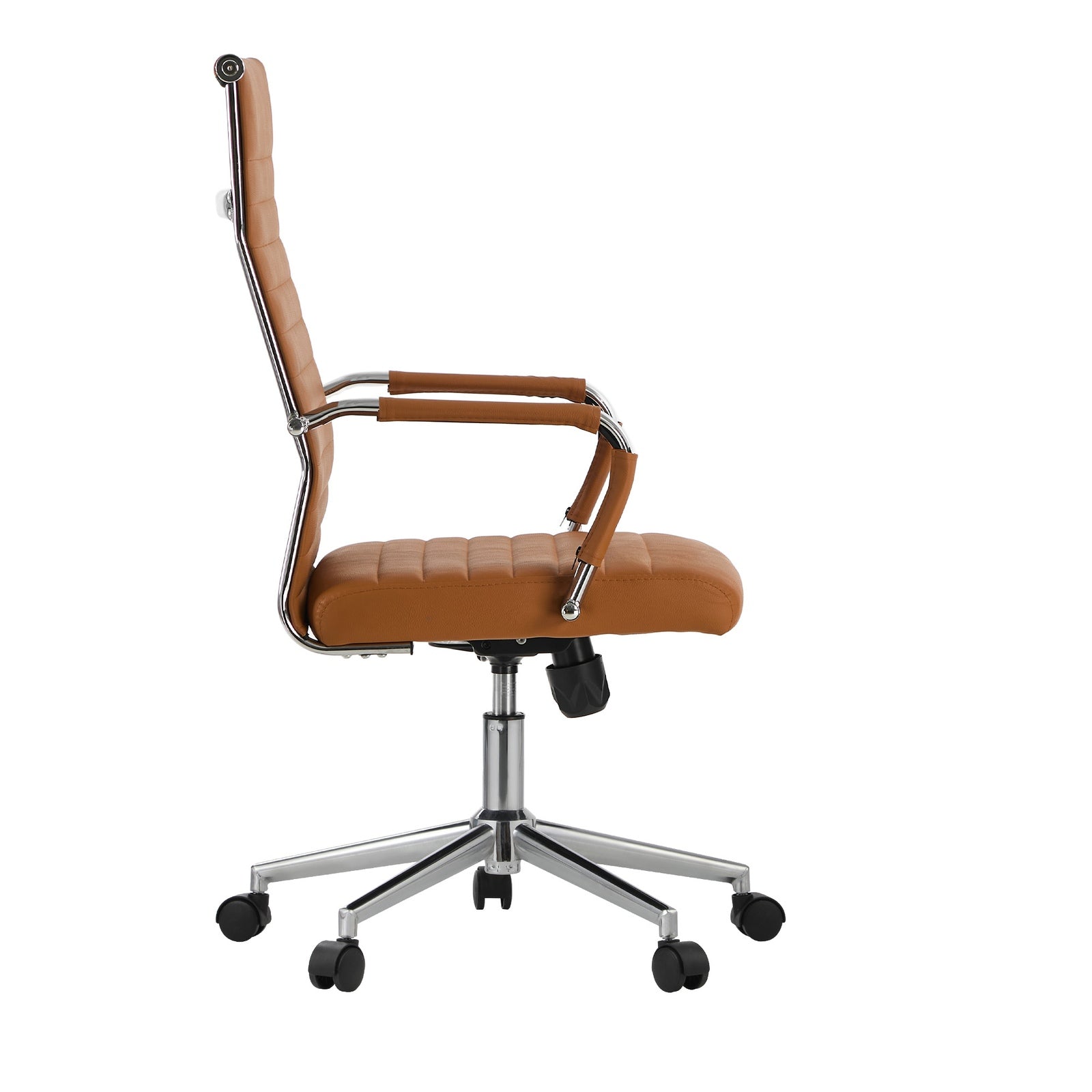 Oikiture Office Chair Executive Swivel Desk Chair High Back Leather Brown - Sunyee