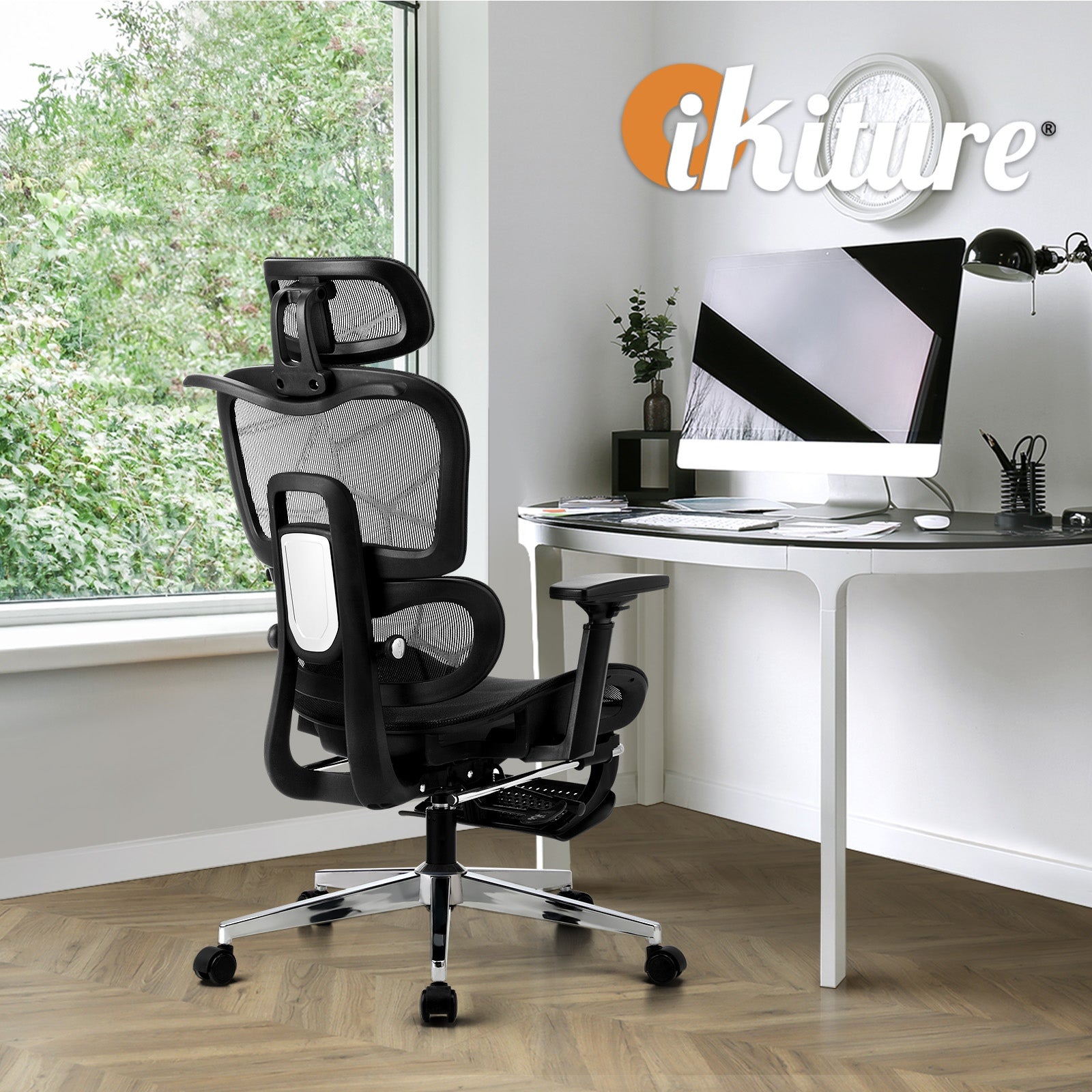 Oikiture Ergonomic Office Chair Mesh Executive Seat Computer Chairs Black - Sunyee