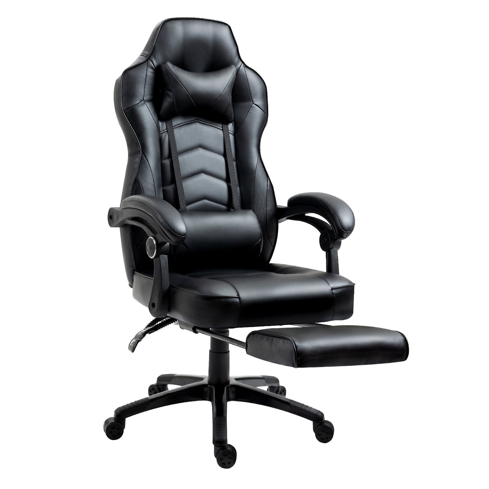 Oikiture Gaming Chair Office Chairs Executive Footrest Computer Seat PU Leather - Sunyee