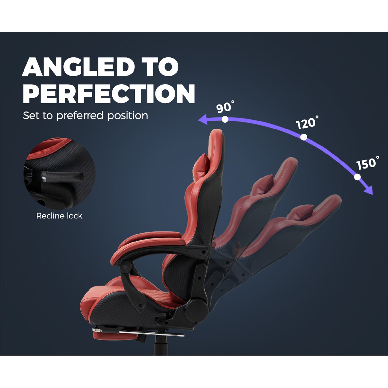 Oikiture Gaming Chair Office Computer Chairs Footrest Executive Seat PU Leather - Sunyee