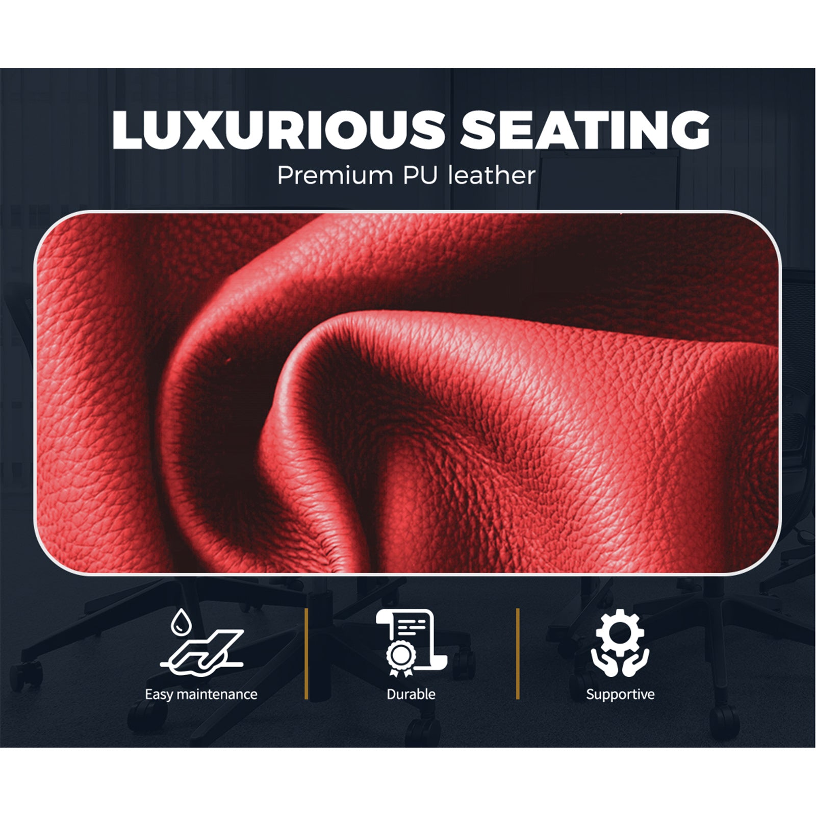 Oikiture Gaming Chair Office Computer Chairs Footrest Executive Seat PU Leather - Sunyee