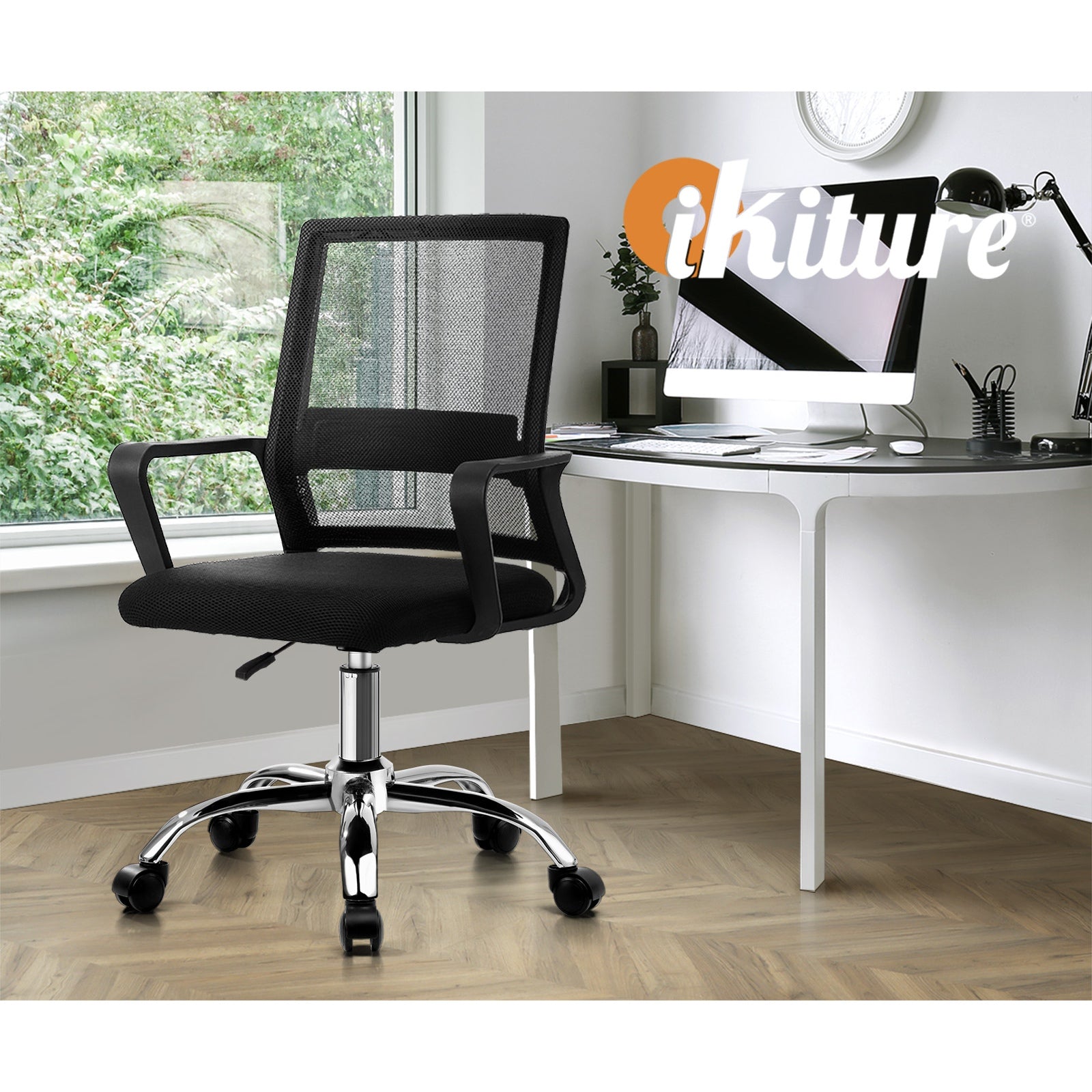 Oikiture Mesh Office Chair Executive Computer Seat Study Work Gaming Black - Sunyee