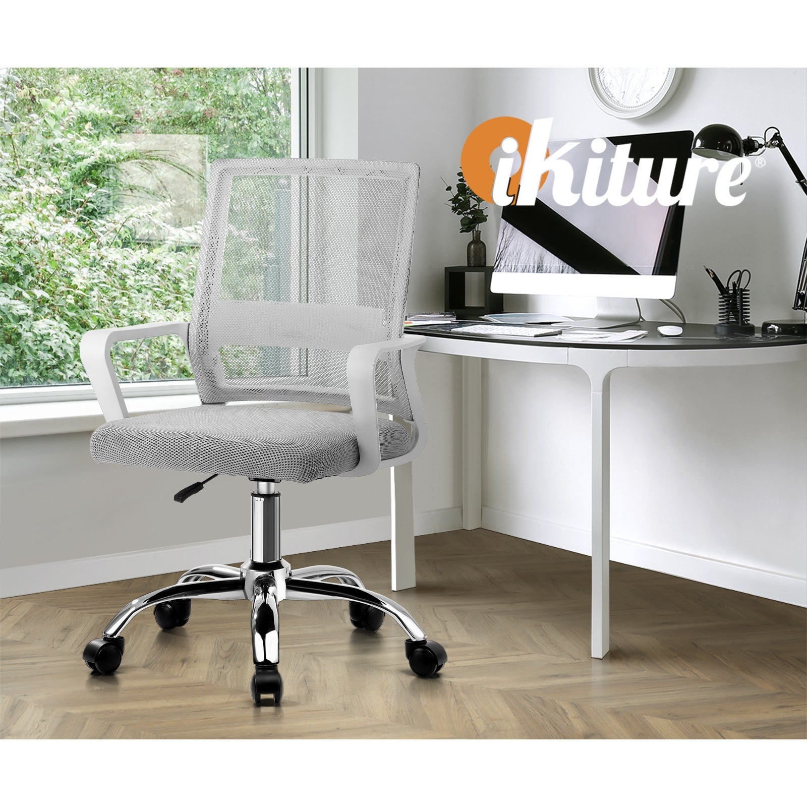 Oikiture Mesh Office Chair Executive Computer Seat Study Work Gaming White - Sunyee