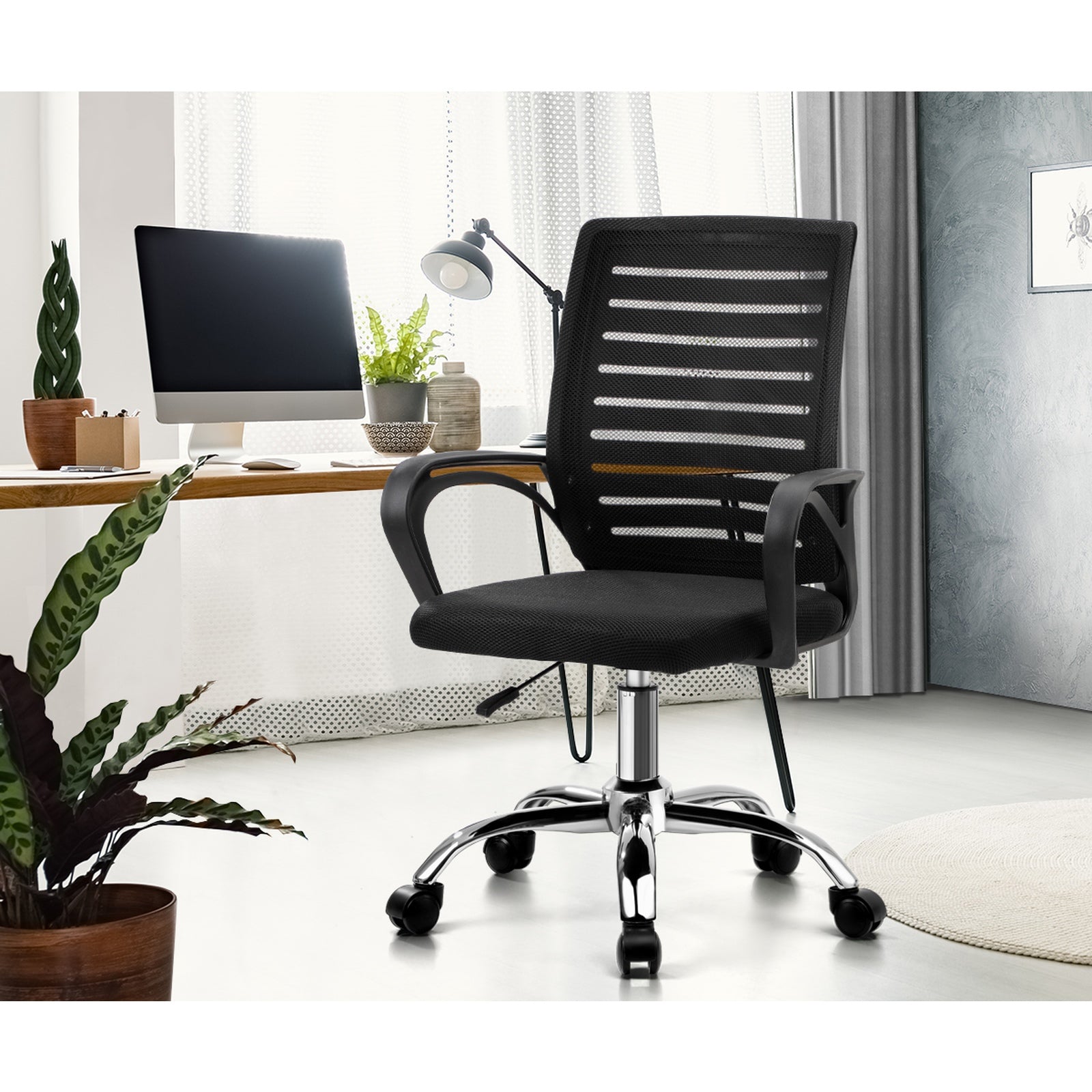 Oikiture Mesh Office Chair Executive Computer Seat Gaming Racing Work Black - Sunyee