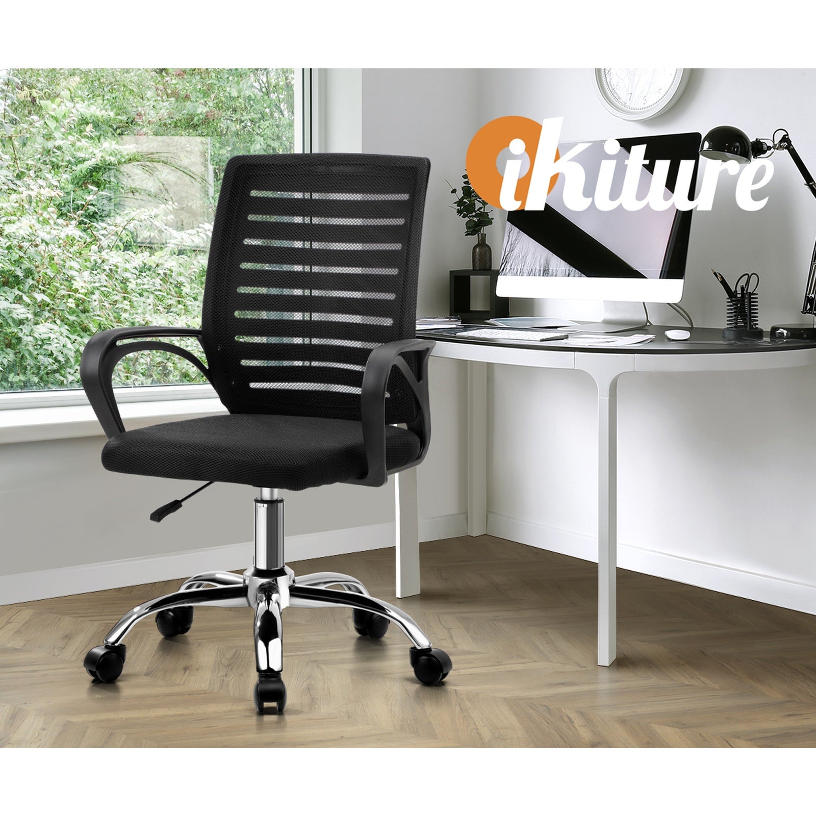 Oikiture Mesh Office Chair Executive Computer Seat Gaming Racing Work Black - Sunyee